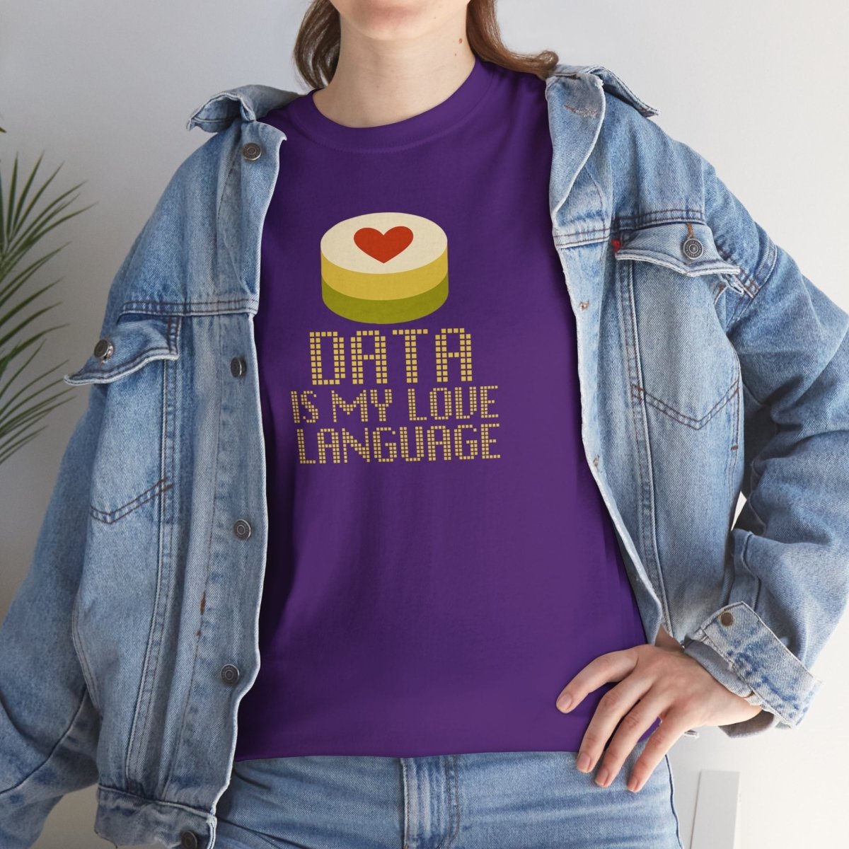 "Data is My Love Language" CW - 1 Casual Unisex Cotton T-Shirt, Tech Enthusiast Gift, Cute Data Lover Apparel, Geeky Gift for Him Her - AI Tee Hero