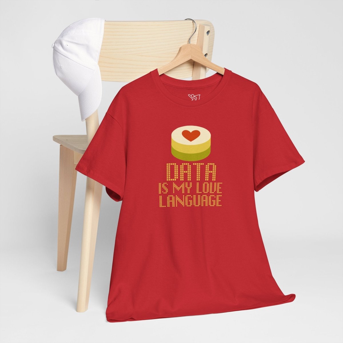 "Data is My Love Language" CW - 1 Casual Unisex Cotton T-Shirt, Tech Enthusiast Gift, Cute Data Lover Apparel, Geeky Gift for Him Her - AI Tee Hero