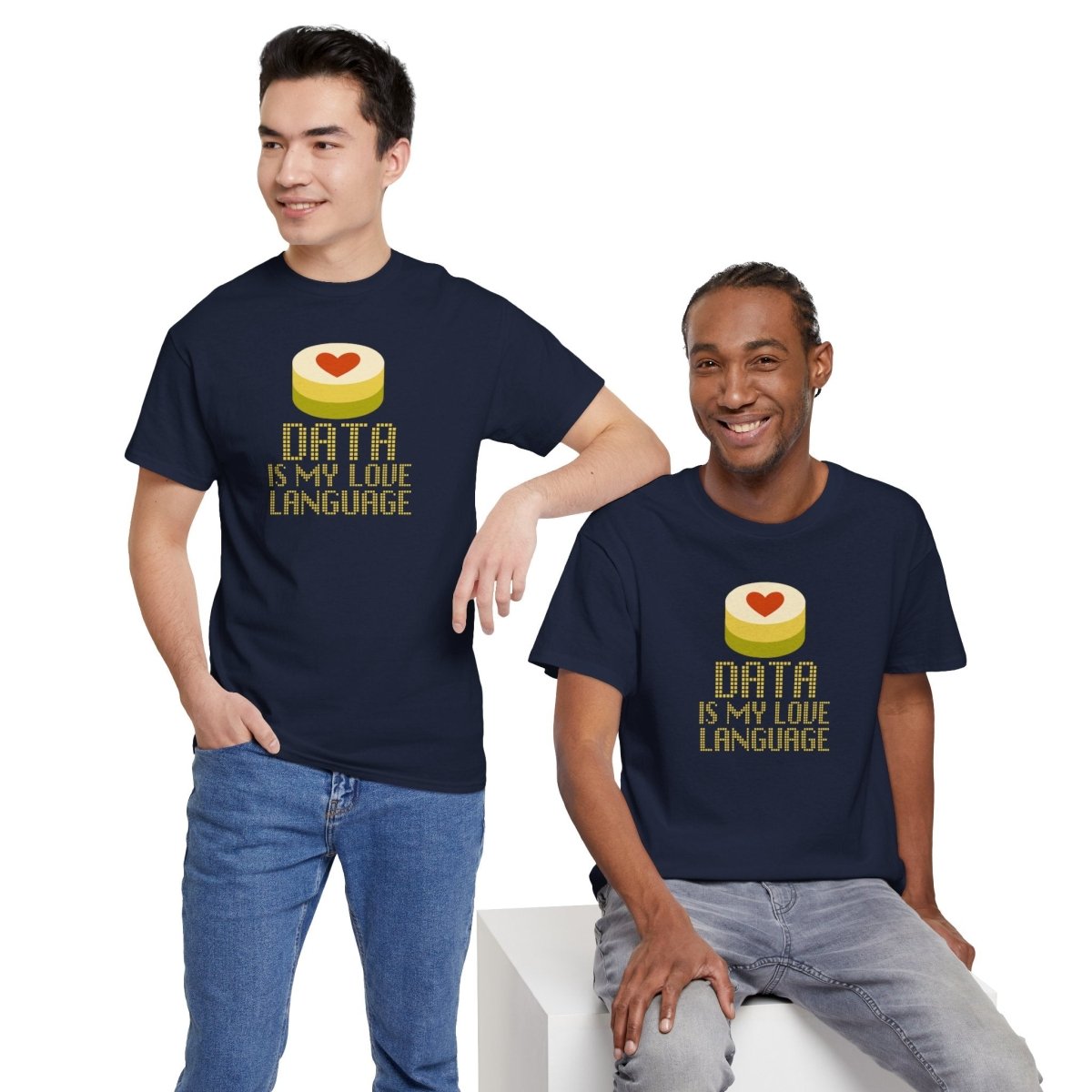 "Data is My Love Language" CW - 1 Casual Unisex Cotton T-Shirt, Tech Enthusiast Gift, Cute Data Lover Apparel, Geeky Gift for Him Her - AI Tee Hero