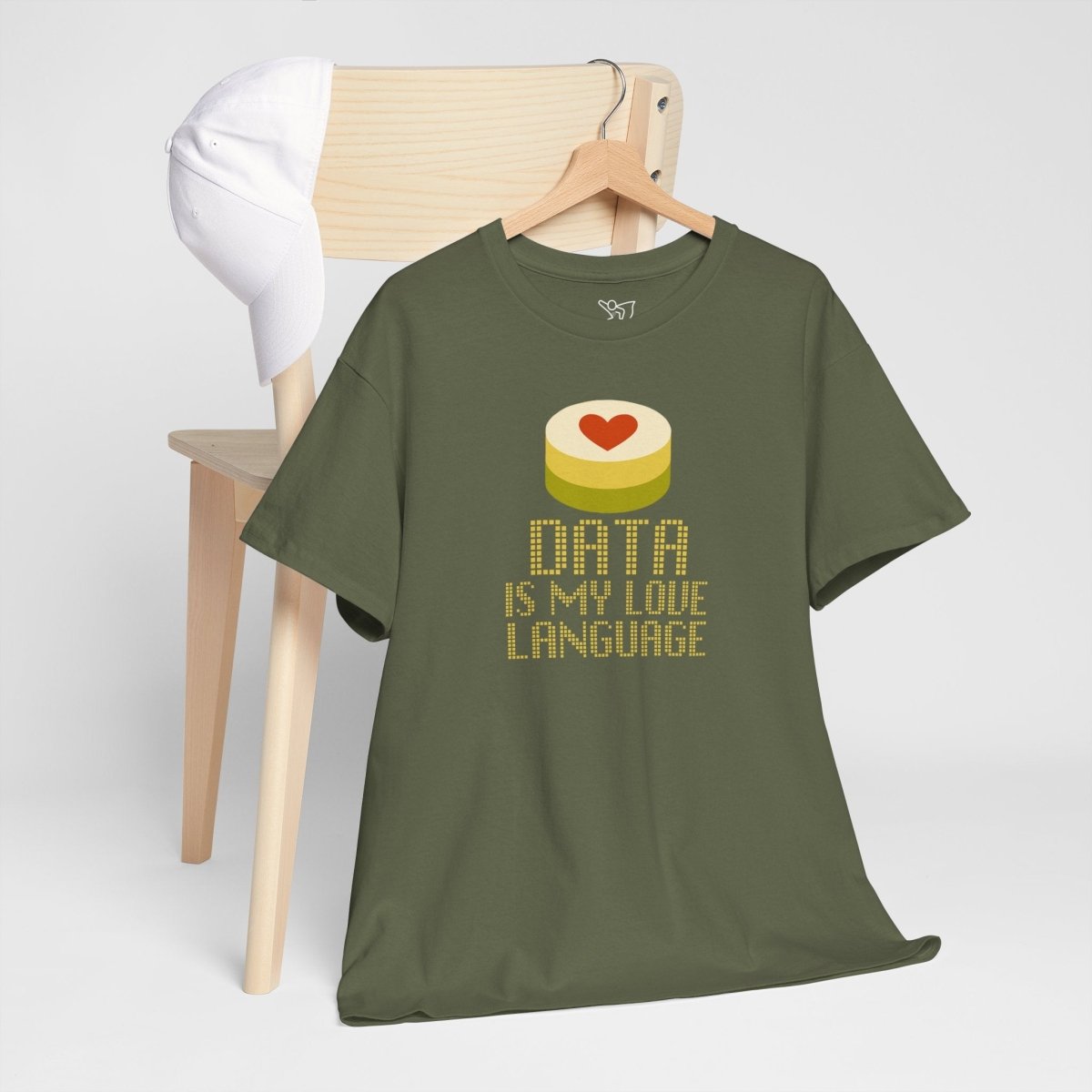 "Data is My Love Language" CW - 1 Casual Unisex Cotton T-Shirt, Tech Enthusiast Gift, Cute Data Lover Apparel, Geeky Gift for Him Her - AI Tee Hero