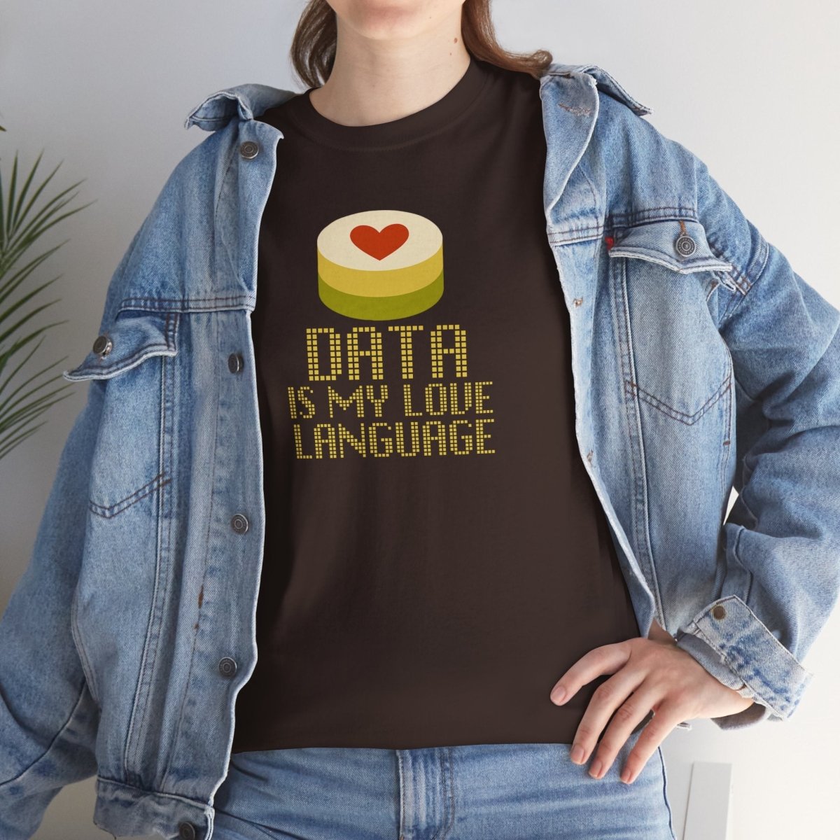 "Data is My Love Language" CW - 1 Casual Unisex Cotton T-Shirt, Tech Enthusiast Gift, Cute Data Lover Apparel, Geeky Gift for Him Her - AI Tee Hero