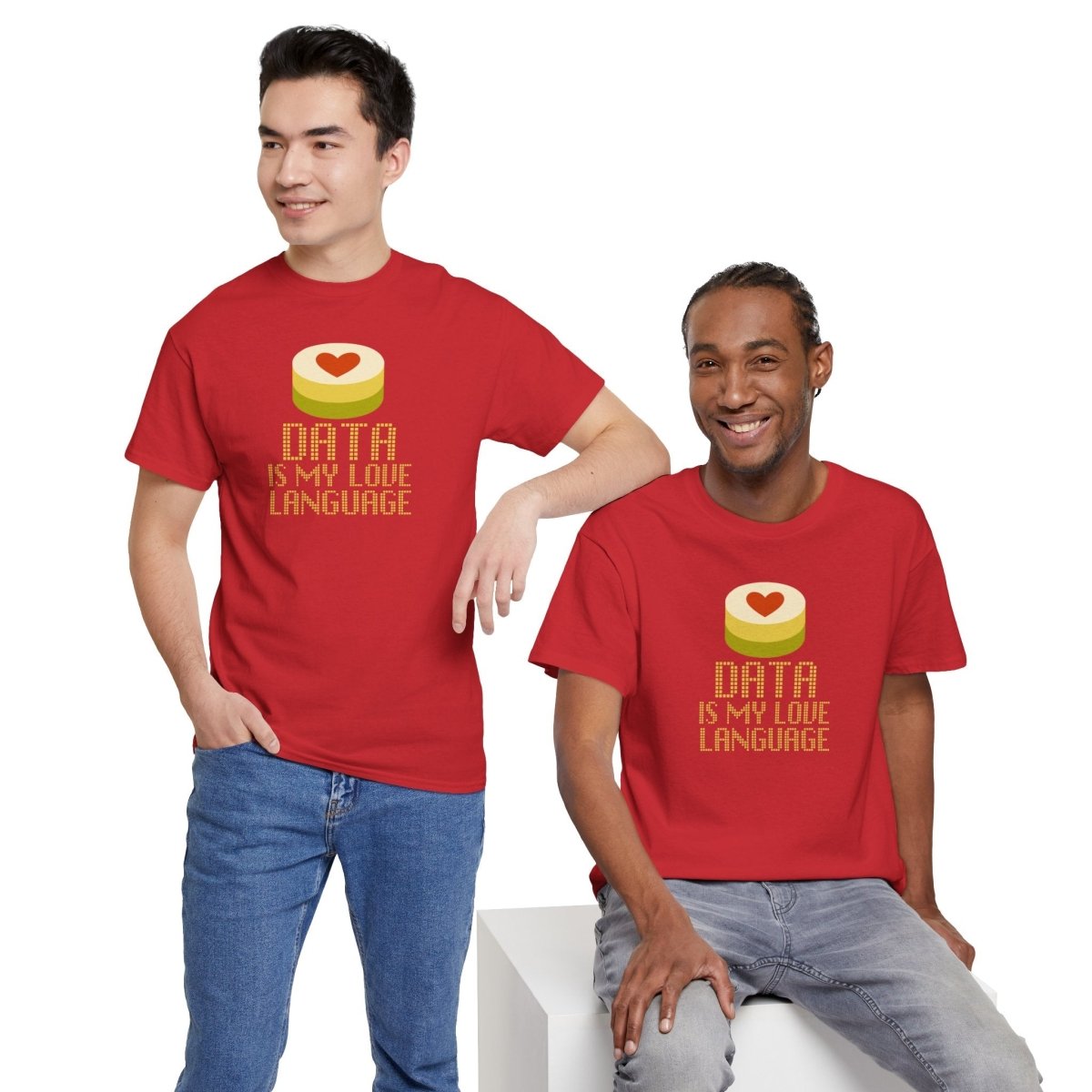 "Data is My Love Language" CW - 1 Casual Unisex Cotton T-Shirt, Tech Enthusiast Gift, Cute Data Lover Apparel, Geeky Gift for Him Her - AI Tee Hero