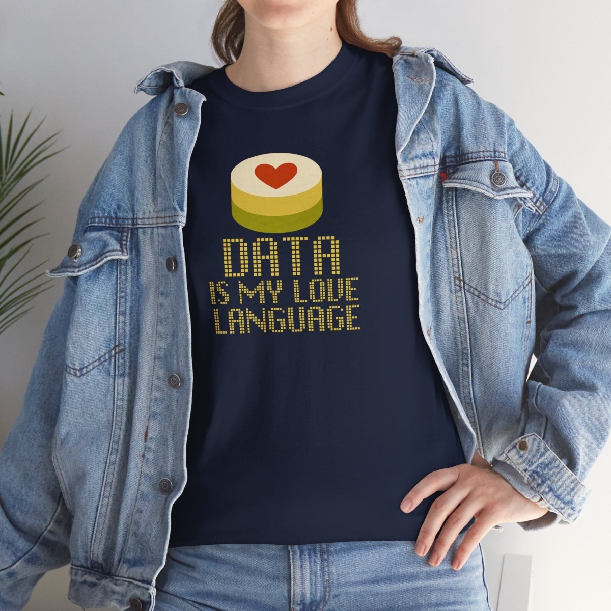 "Data is My Love Language" CW - 1 Casual Unisex Cotton T-Shirt, Tech Enthusiast Gift, Cute Data Lover Apparel, Geeky Gift for Him Her - AI Tee Hero