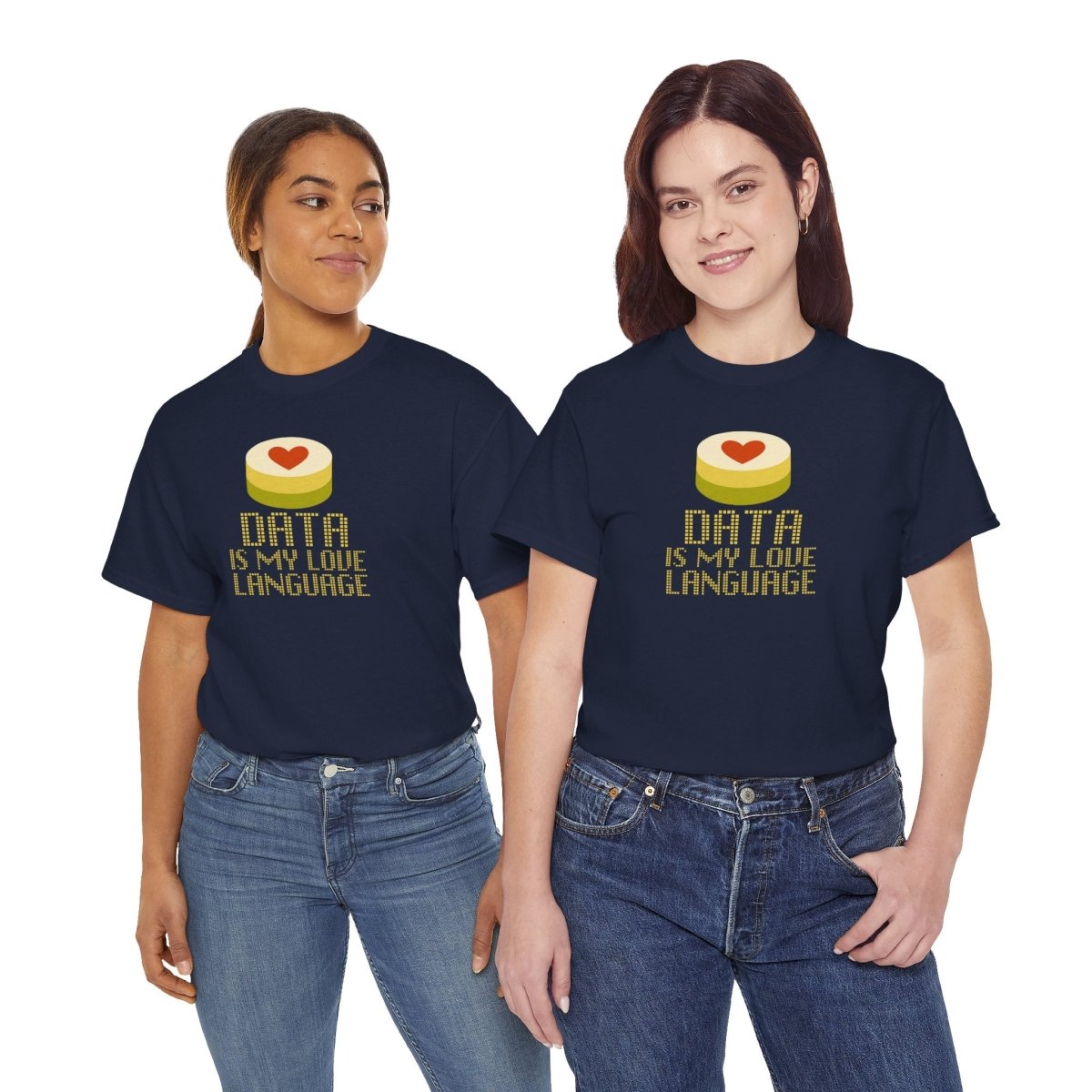 "Data is My Love Language" CW - 1 Casual Unisex Cotton T-Shirt, Tech Enthusiast Gift, Cute Data Lover Apparel, Geeky Gift for Him Her - AI Tee Hero