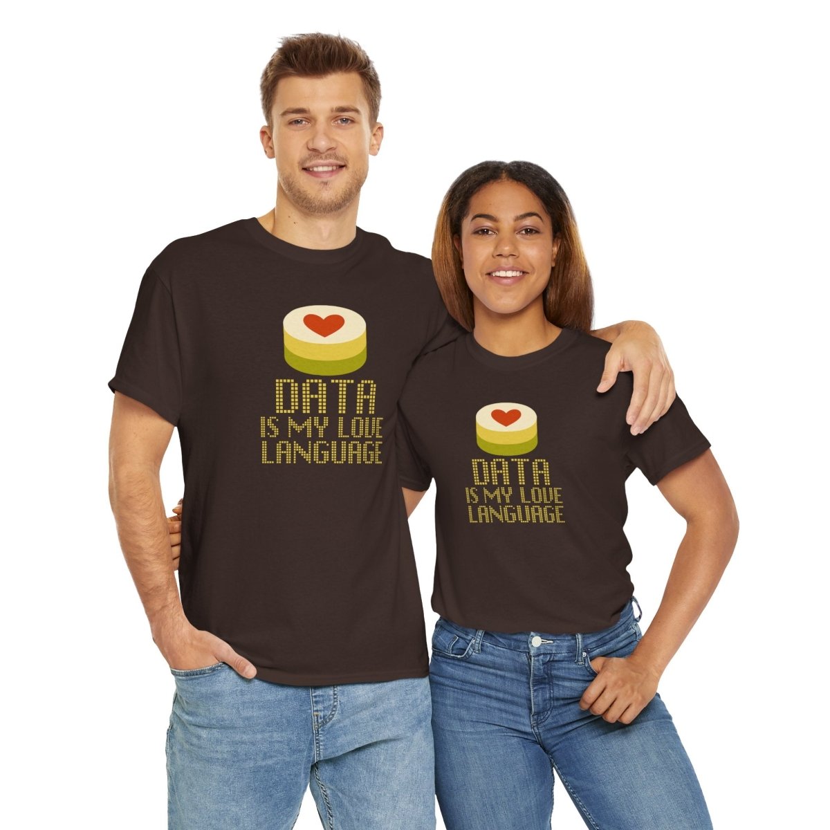 "Data is My Love Language" CW - 1 Casual Unisex Cotton T-Shirt, Tech Enthusiast Gift, Cute Data Lover Apparel, Geeky Gift for Him Her - AI Tee Hero