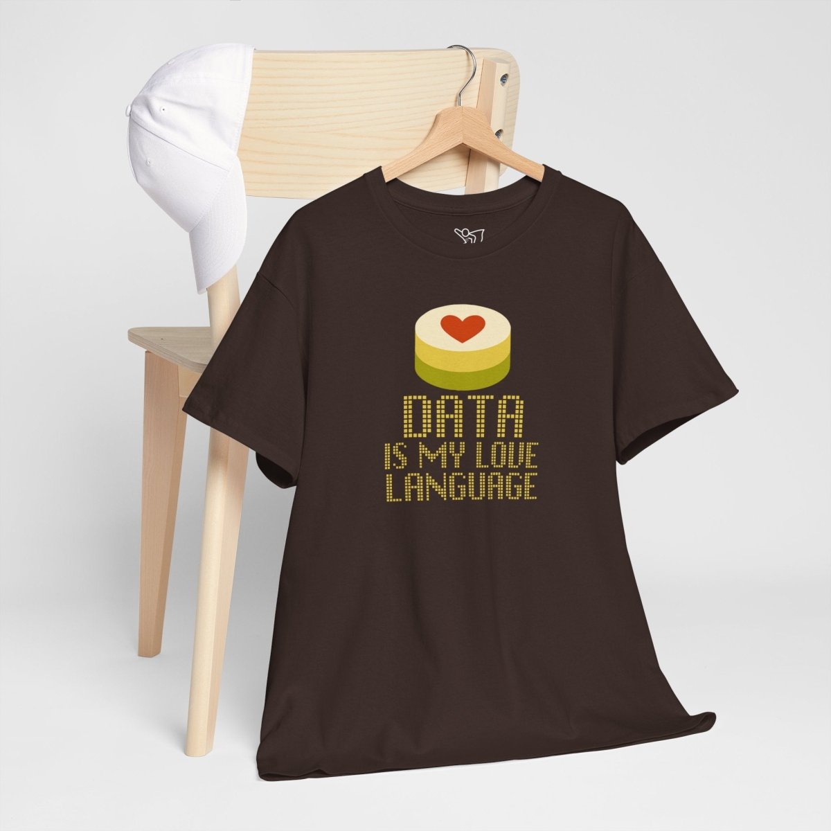 "Data is My Love Language" CW - 1 Casual Unisex Cotton T-Shirt, Tech Enthusiast Gift, Cute Data Lover Apparel, Geeky Gift for Him Her - AI Tee Hero