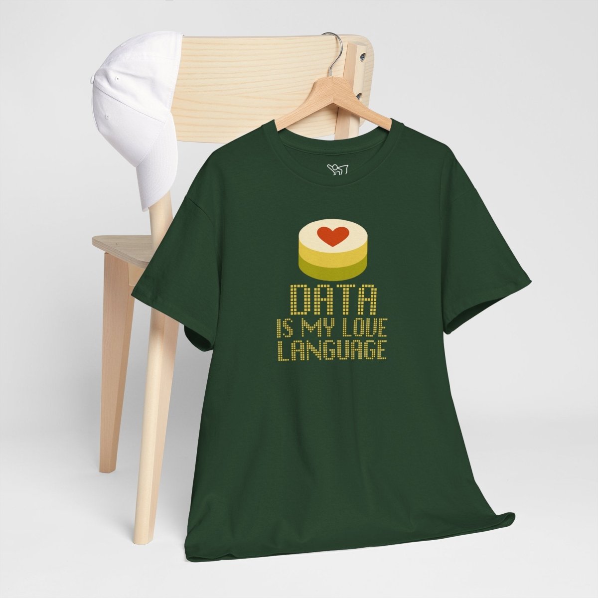 "Data is My Love Language" CW - 1 Casual Unisex Cotton T-Shirt, Tech Enthusiast Gift, Cute Data Lover Apparel, Geeky Gift for Him Her - AI Tee Hero