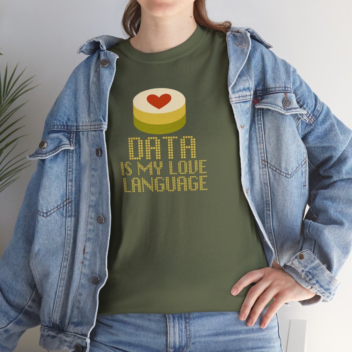 "Data is My Love Language" CW - 1 Casual Unisex Cotton T-Shirt, Tech Enthusiast Gift, Cute Data Lover Apparel, Geeky Gift for Him Her - AI Tee Hero