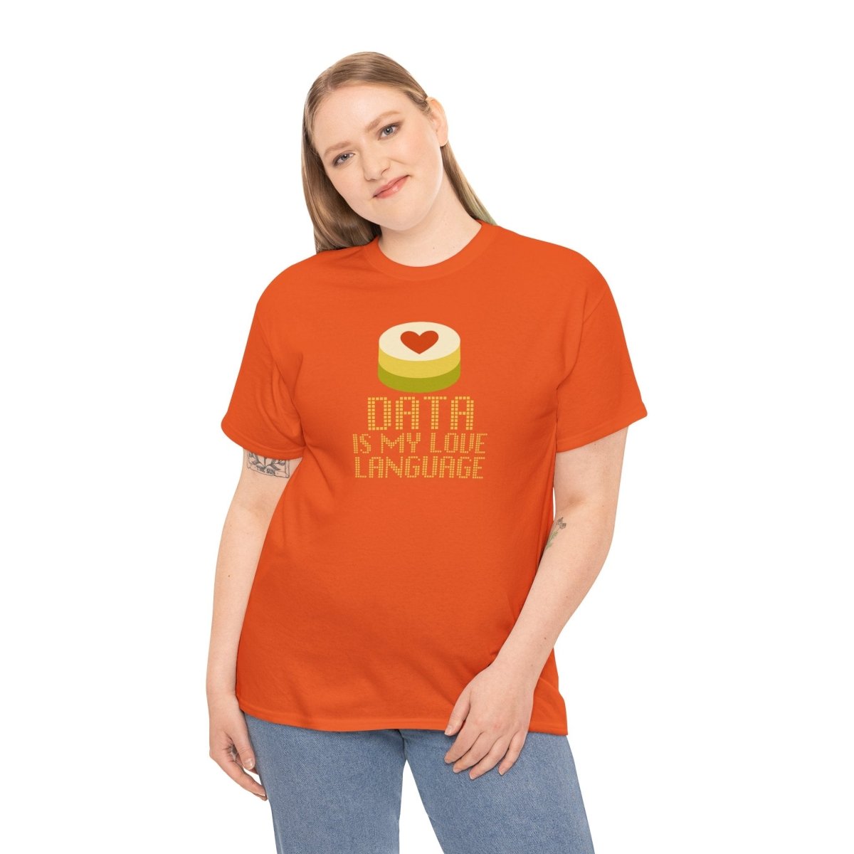 "Data is My Love Language" CW - 1 Casual Unisex Cotton T-Shirt, Tech Enthusiast Gift, Cute Data Lover Apparel, Geeky Gift for Him Her - AI Tee Hero
