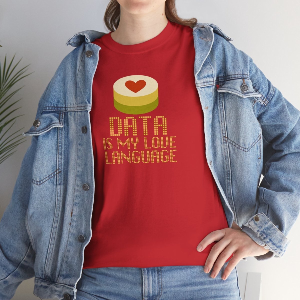 "Data is My Love Language" CW - 1 Casual Unisex Cotton T-Shirt, Tech Enthusiast Gift, Cute Data Lover Apparel, Geeky Gift for Him Her - AI Tee Hero