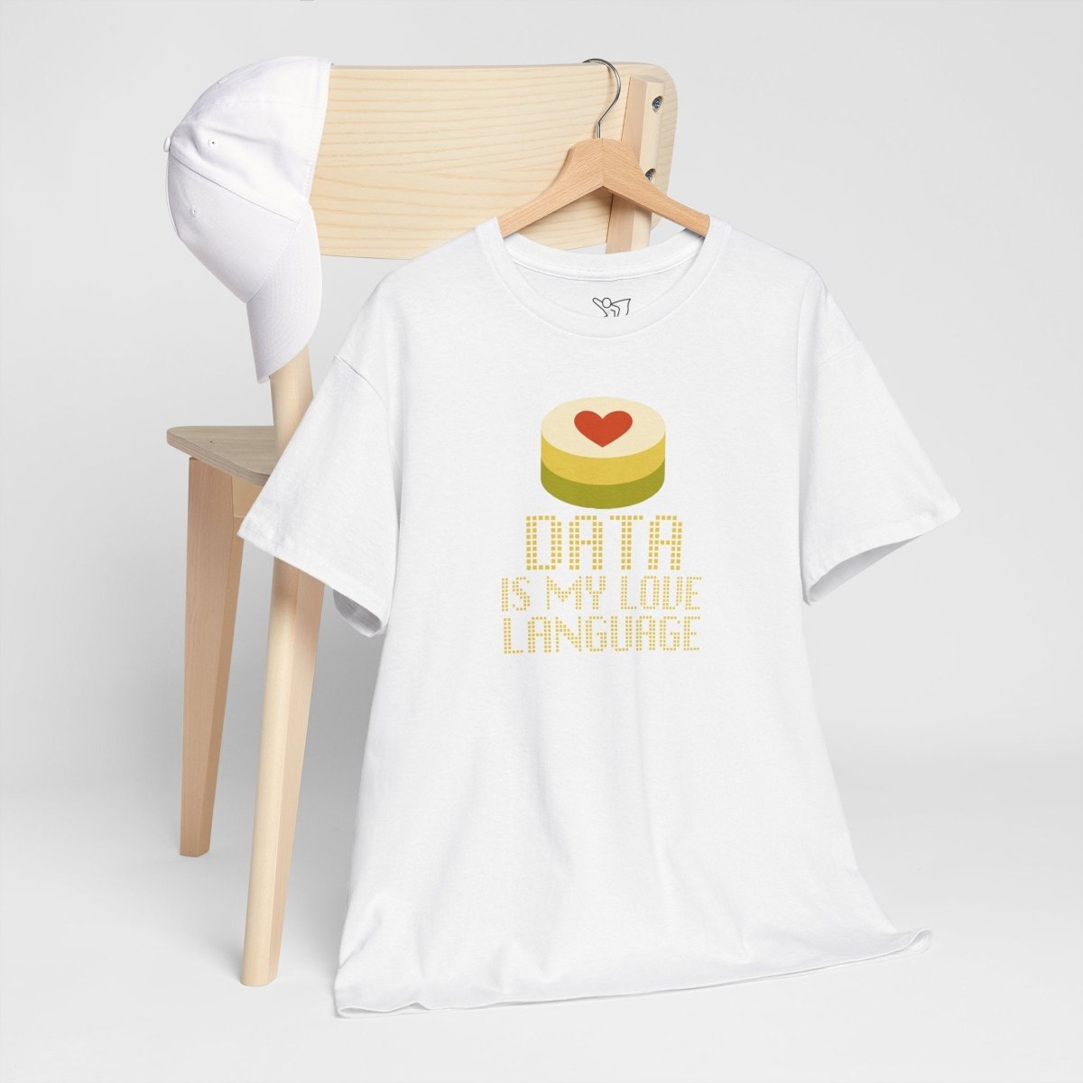"Data is My Love Language" CW - 1 Casual Unisex Cotton T-Shirt, Tech Enthusiast Gift, Cute Data Lover Apparel, Geeky Gift for Him Her - AI Tee Hero