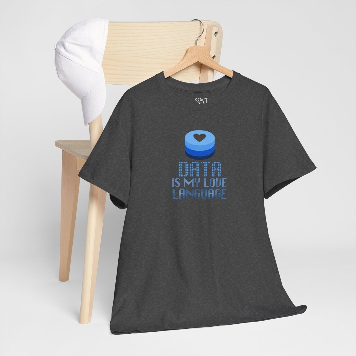 "Data is My Love Language" CW - 2 Casual Unisex Cotton T-Shirt, Tech Enthusiast Gift, Cute Data Lover Apparel, Geeky Gift for Him Her - AI Tee Hero