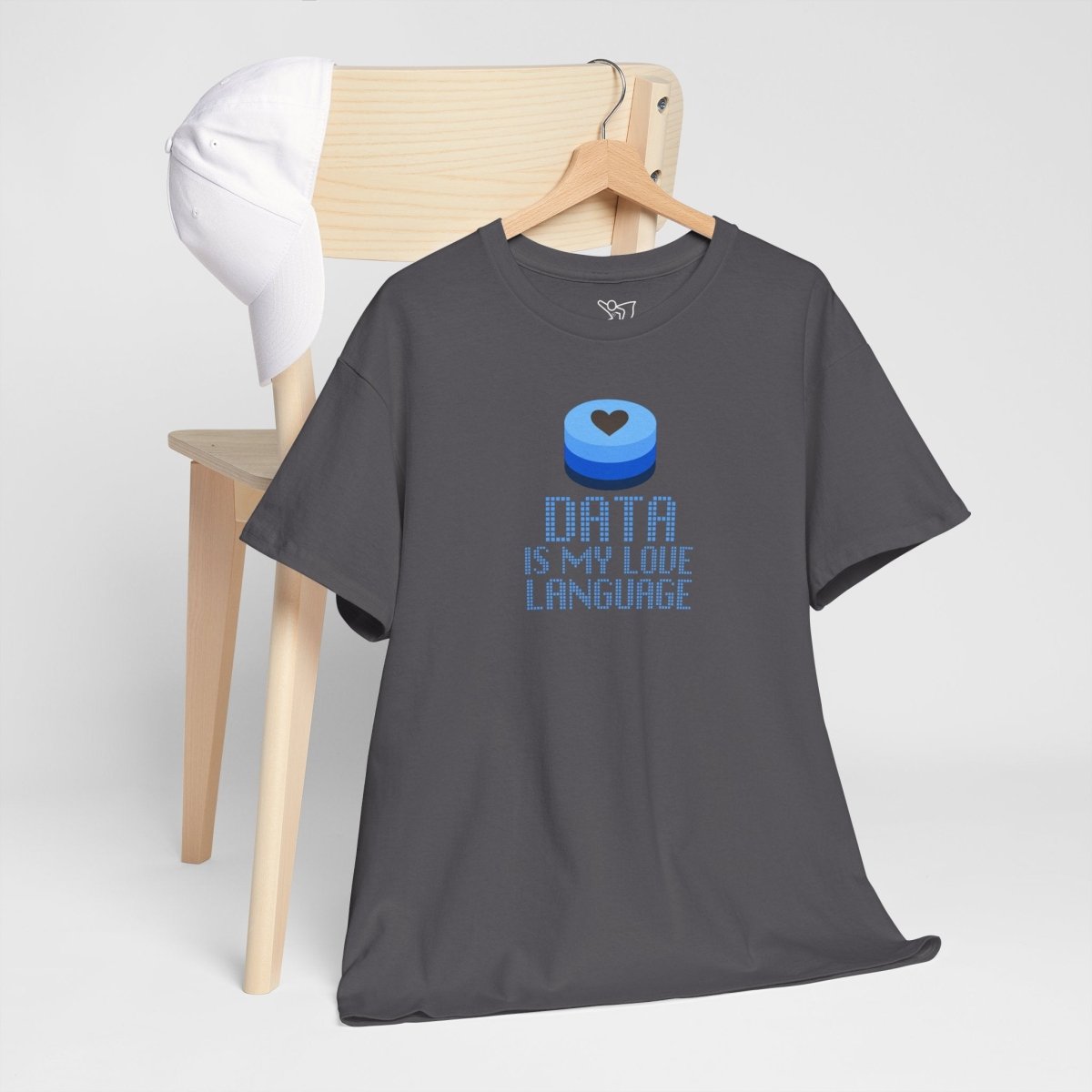 "Data is My Love Language" CW - 2 Casual Unisex Cotton T-Shirt, Tech Enthusiast Gift, Cute Data Lover Apparel, Geeky Gift for Him Her - AI Tee Hero