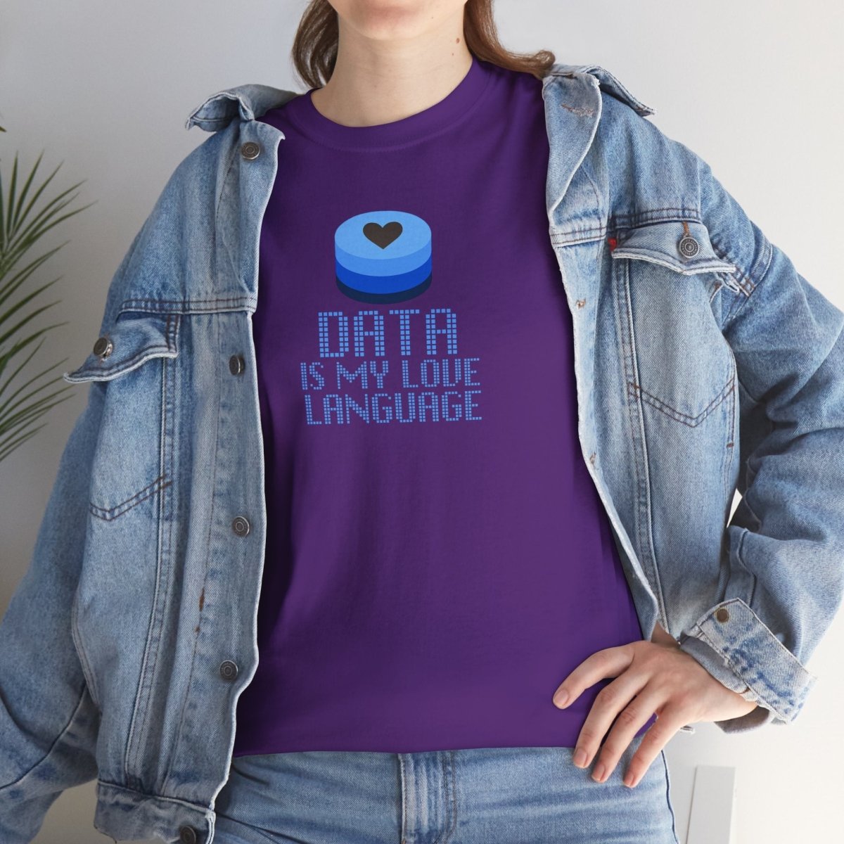 "Data is My Love Language" CW - 2 Casual Unisex Cotton T-Shirt, Tech Enthusiast Gift, Cute Data Lover Apparel, Geeky Gift for Him Her - AI Tee Hero