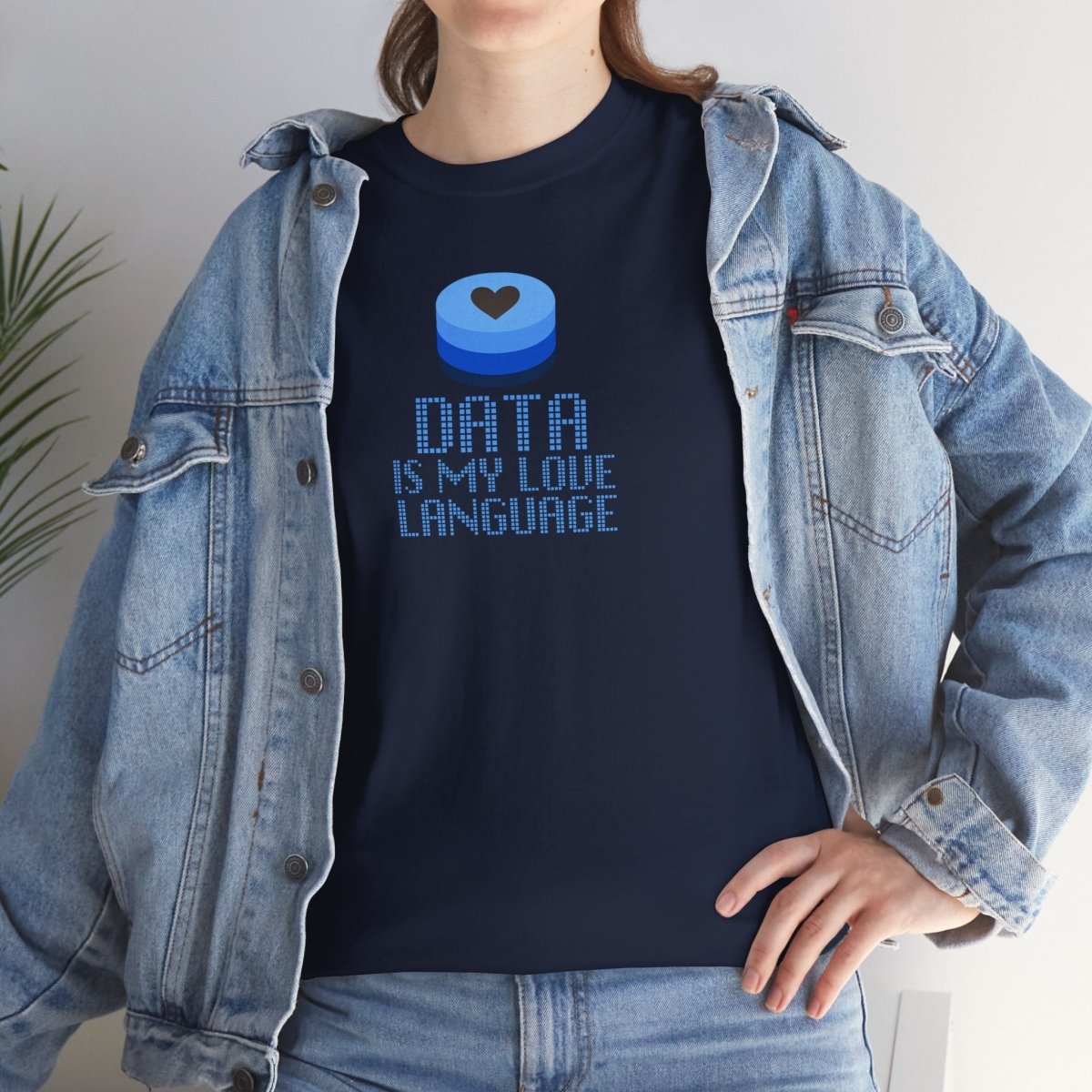 "Data is My Love Language" CW - 2 Casual Unisex Cotton T-Shirt, Tech Enthusiast Gift, Cute Data Lover Apparel, Geeky Gift for Him Her - AI Tee Hero