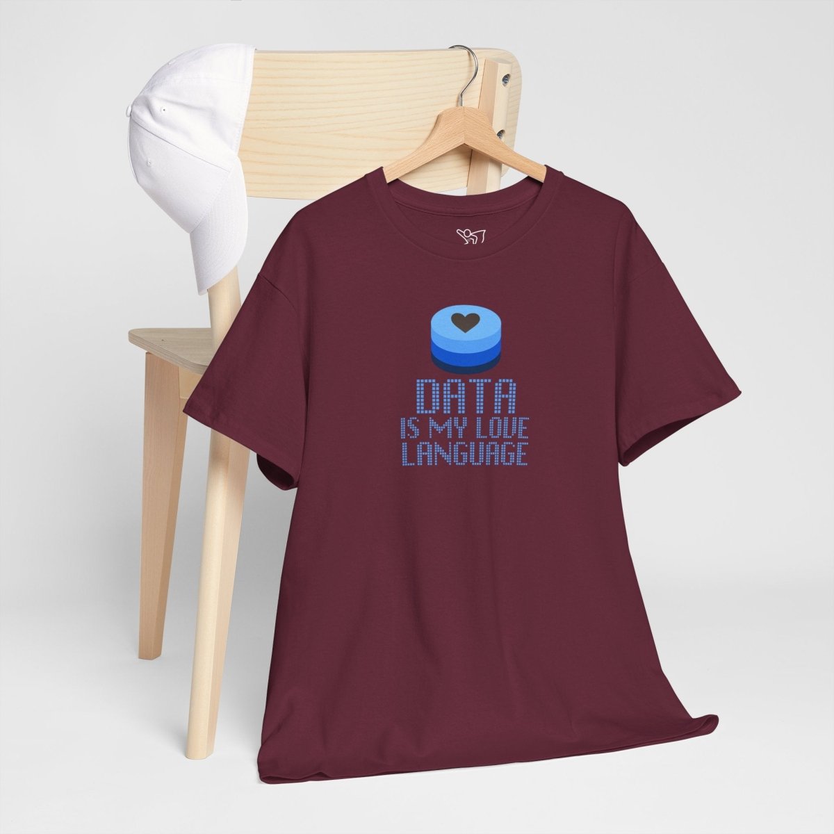 "Data is My Love Language" CW - 2 Casual Unisex Cotton T-Shirt, Tech Enthusiast Gift, Cute Data Lover Apparel, Geeky Gift for Him Her - AI Tee Hero