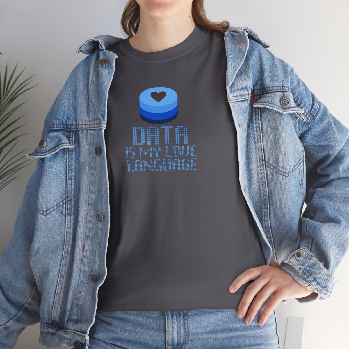 "Data is My Love Language" CW - 2 Casual Unisex Cotton T-Shirt, Tech Enthusiast Gift, Cute Data Lover Apparel, Geeky Gift for Him Her - AI Tee Hero