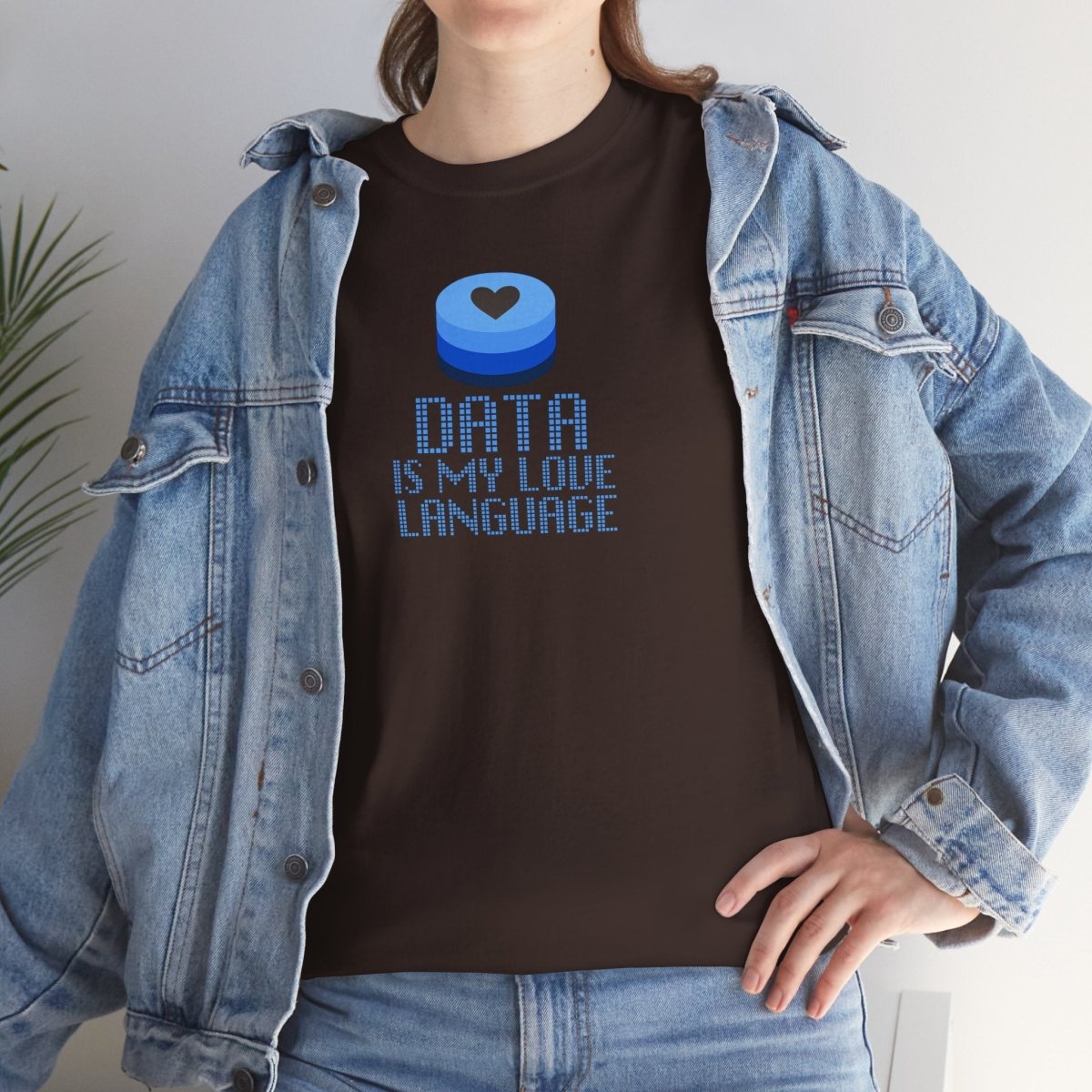 "Data is My Love Language" CW - 2 Casual Unisex Cotton T-Shirt, Tech Enthusiast Gift, Cute Data Lover Apparel, Geeky Gift for Him Her - AI Tee Hero