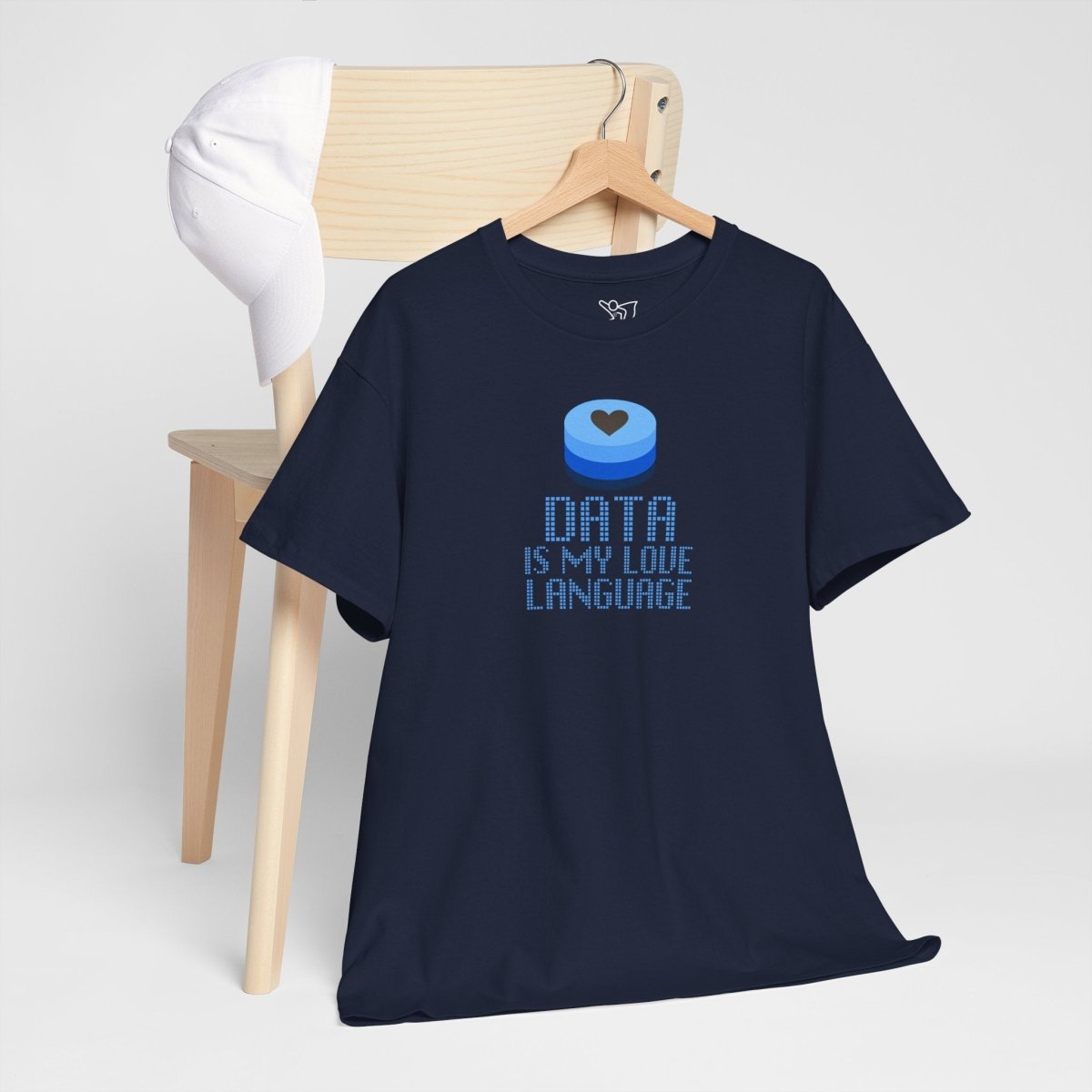 "Data is My Love Language" CW - 2 Casual Unisex Cotton T-Shirt, Tech Enthusiast Gift, Cute Data Lover Apparel, Geeky Gift for Him Her - AI Tee Hero