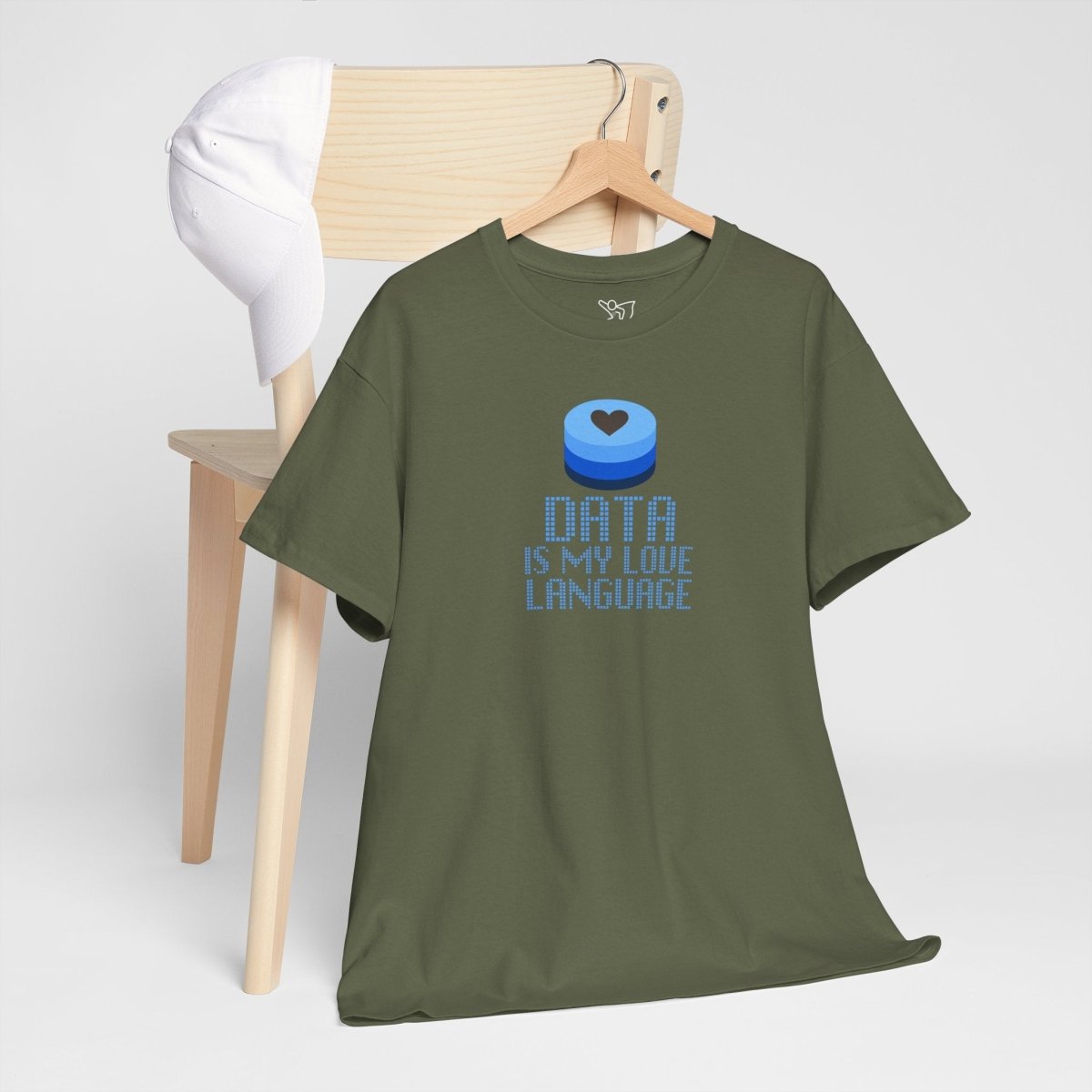 "Data is My Love Language" CW - 2 Casual Unisex Cotton T-Shirt, Tech Enthusiast Gift, Cute Data Lover Apparel, Geeky Gift for Him Her - AI Tee Hero