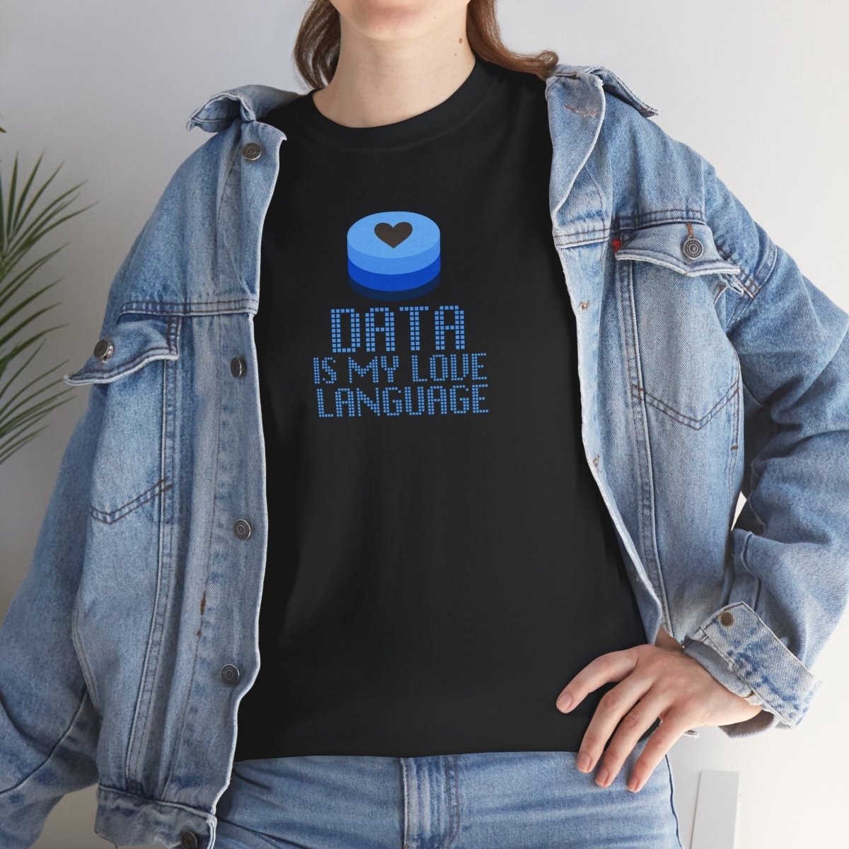 "Data is My Love Language" CW - 2 Casual Unisex Cotton T-Shirt, Tech Enthusiast Gift, Cute Data Lover Apparel, Geeky Gift for Him Her - AI Tee Hero