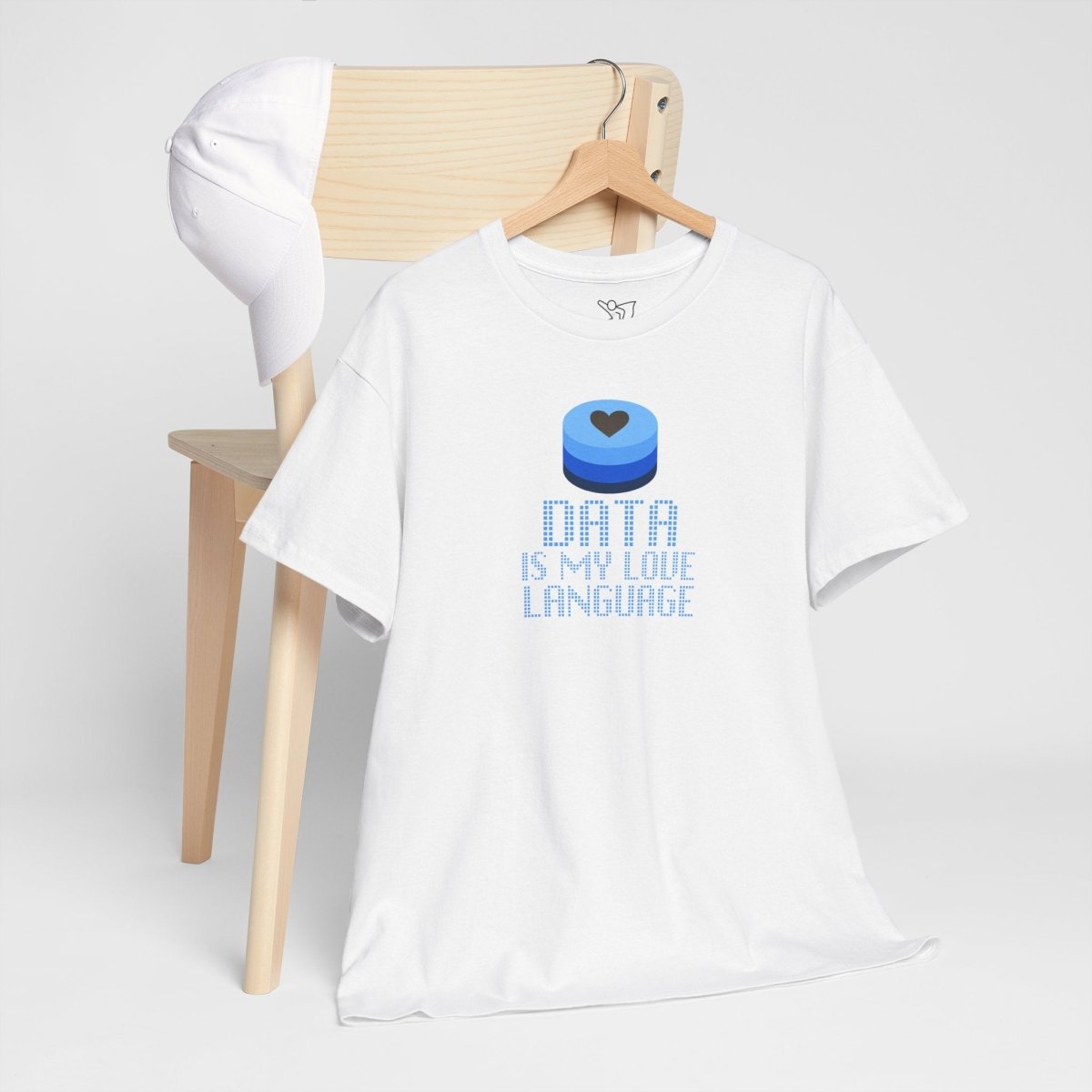 "Data is My Love Language" CW - 2 Casual Unisex Cotton T-Shirt, Tech Enthusiast Gift, Cute Data Lover Apparel, Geeky Gift for Him Her - AI Tee Hero