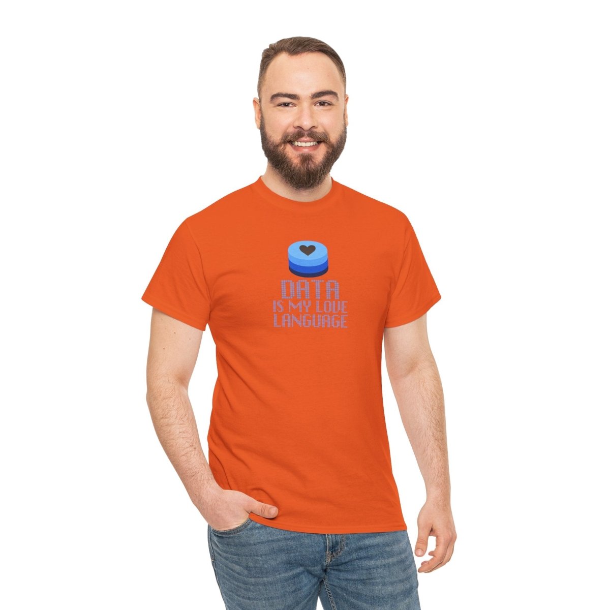 "Data is My Love Language" CW - 2 Casual Unisex Cotton T-Shirt, Tech Enthusiast Gift, Cute Data Lover Apparel, Geeky Gift for Him Her - AI Tee Hero