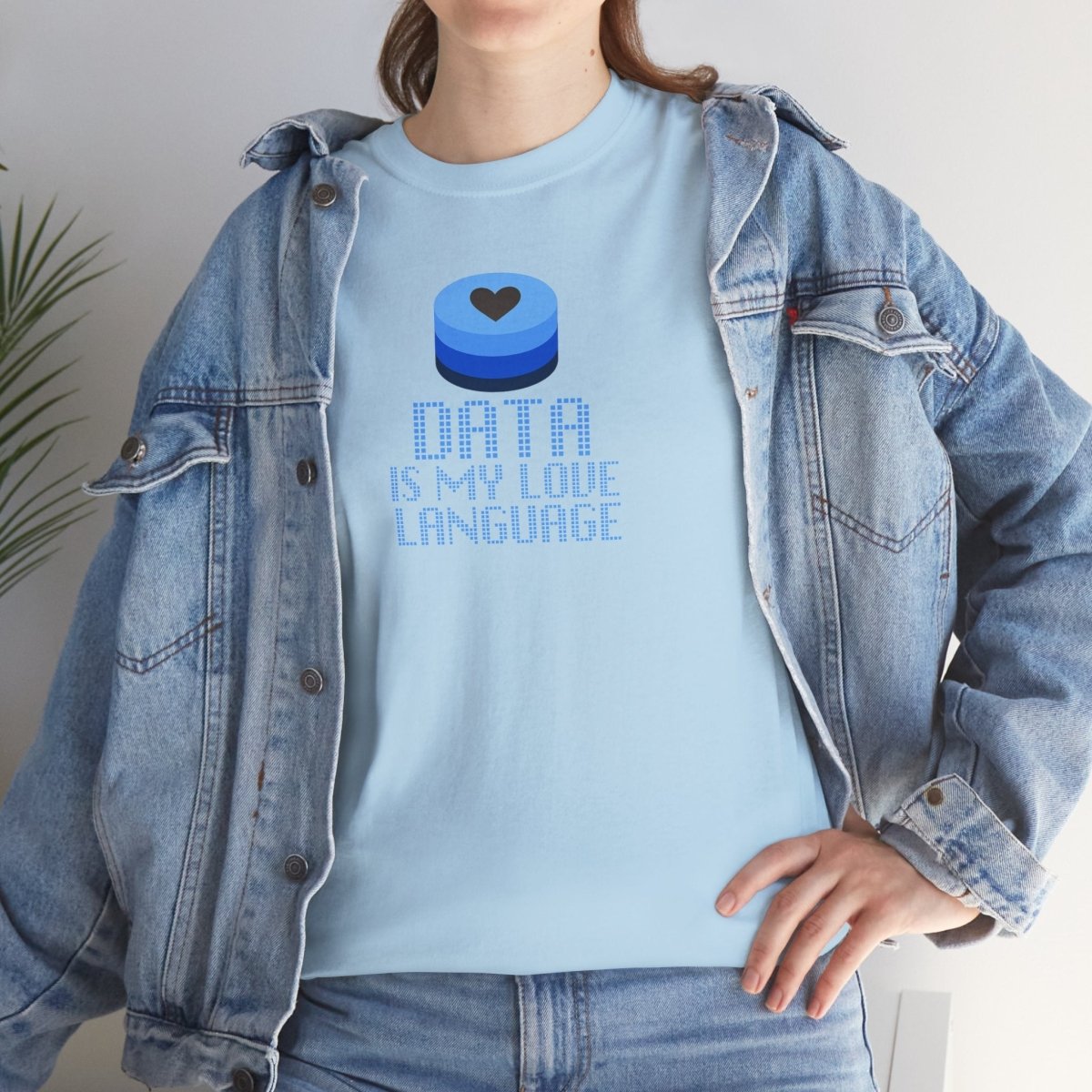 "Data is My Love Language" CW - 2 Casual Unisex Cotton T-Shirt, Tech Enthusiast Gift, Cute Data Lover Apparel, Geeky Gift for Him Her - AI Tee Hero