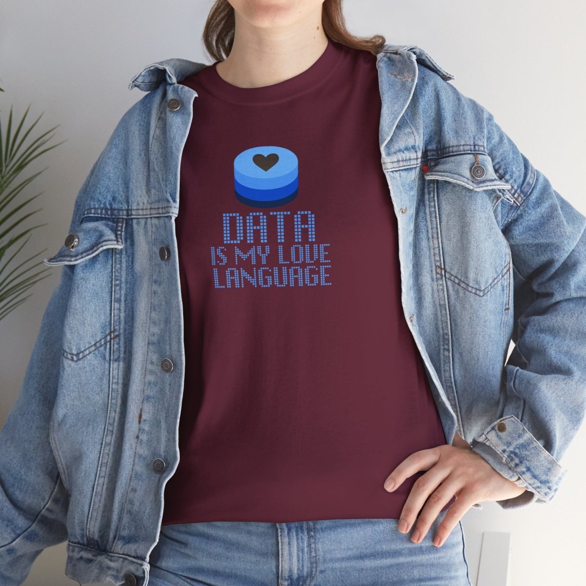 "Data is My Love Language" CW - 2 Casual Unisex Cotton T-Shirt, Tech Enthusiast Gift, Cute Data Lover Apparel, Geeky Gift for Him Her - AI Tee Hero