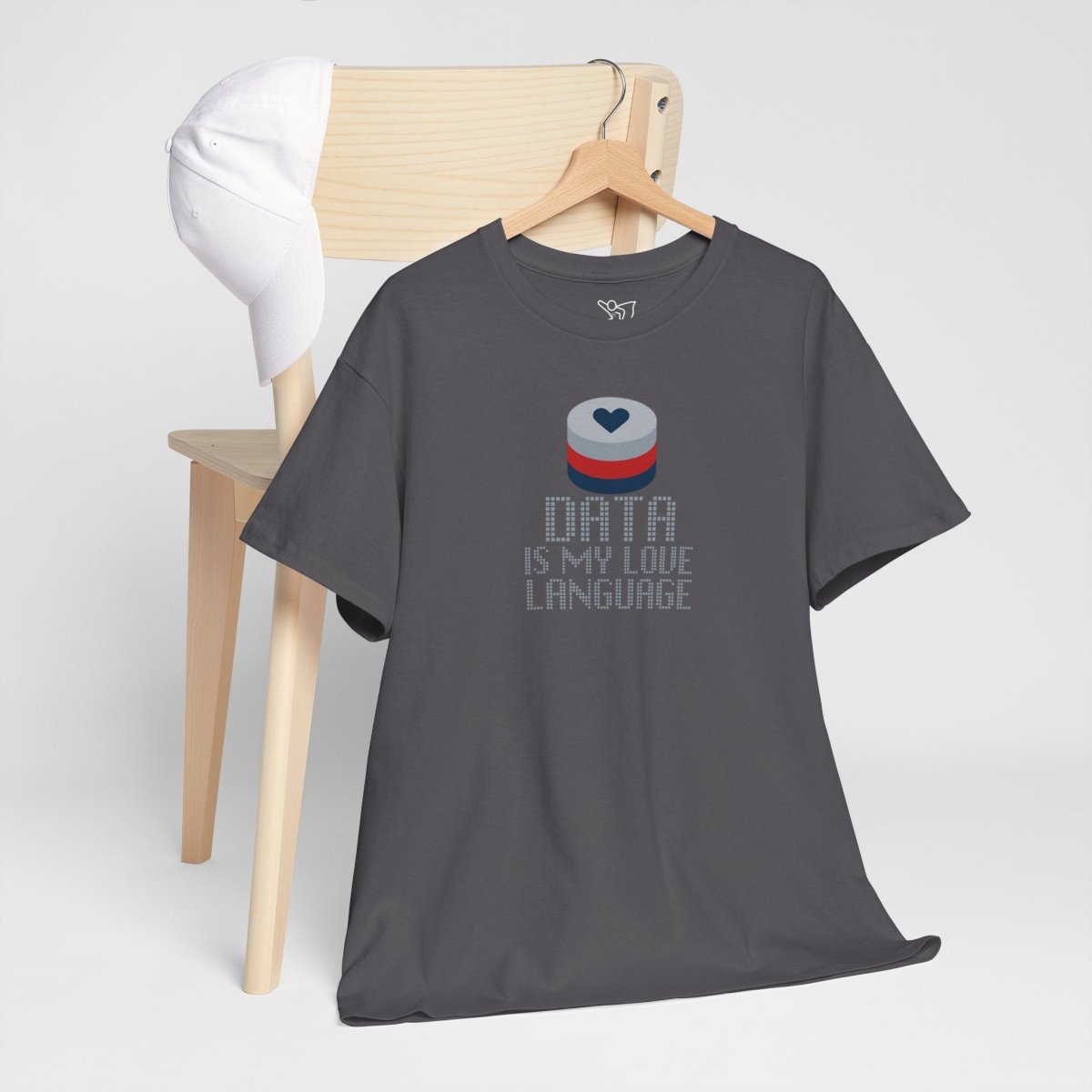 "Data is My Love Language" CW - 3 Casual Unisex Cotton T-Shirt, Tech Enthusiast Gift, Cute Data Lover Apparel, Geeky Gift for Him Her - AI Tee Hero