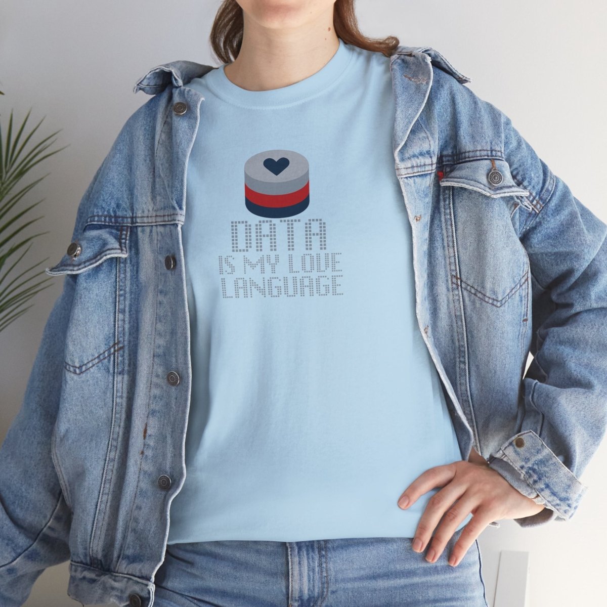 "Data is My Love Language" CW - 3 Casual Unisex Cotton T-Shirt, Tech Enthusiast Gift, Cute Data Lover Apparel, Geeky Gift for Him Her - AI Tee Hero