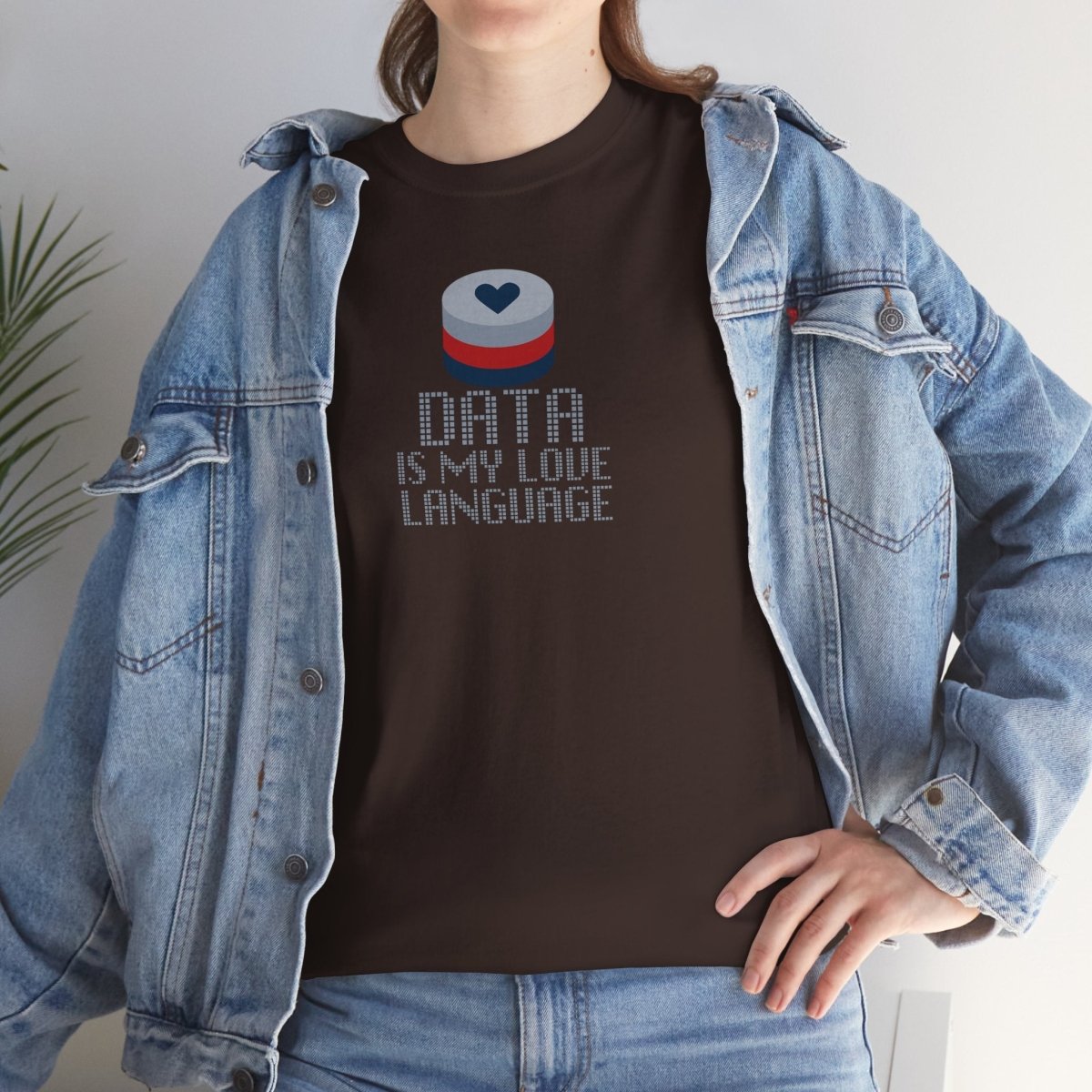 "Data is My Love Language" CW - 3 Casual Unisex Cotton T-Shirt, Tech Enthusiast Gift, Cute Data Lover Apparel, Geeky Gift for Him Her - AI Tee Hero