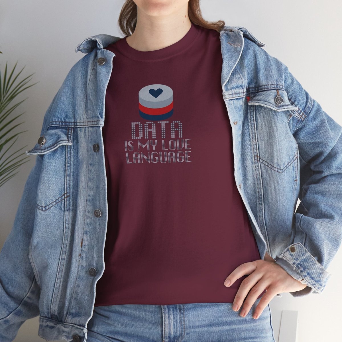 "Data is My Love Language" CW - 3 Casual Unisex Cotton T-Shirt, Tech Enthusiast Gift, Cute Data Lover Apparel, Geeky Gift for Him Her - AI Tee Hero