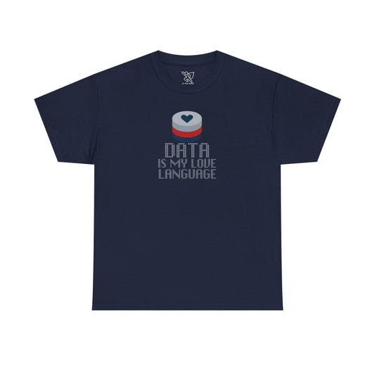 "Data is My Love Language" CW - 3 Casual Unisex Cotton T-Shirt, Tech Enthusiast Gift, Cute Data Lover Apparel, Geeky Gift for Him Her - AI Tee Hero