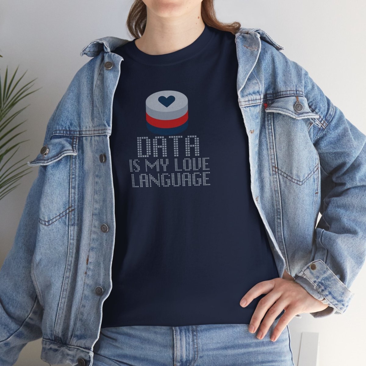 "Data is My Love Language" CW - 3 Casual Unisex Cotton T-Shirt, Tech Enthusiast Gift, Cute Data Lover Apparel, Geeky Gift for Him Her - AI Tee Hero