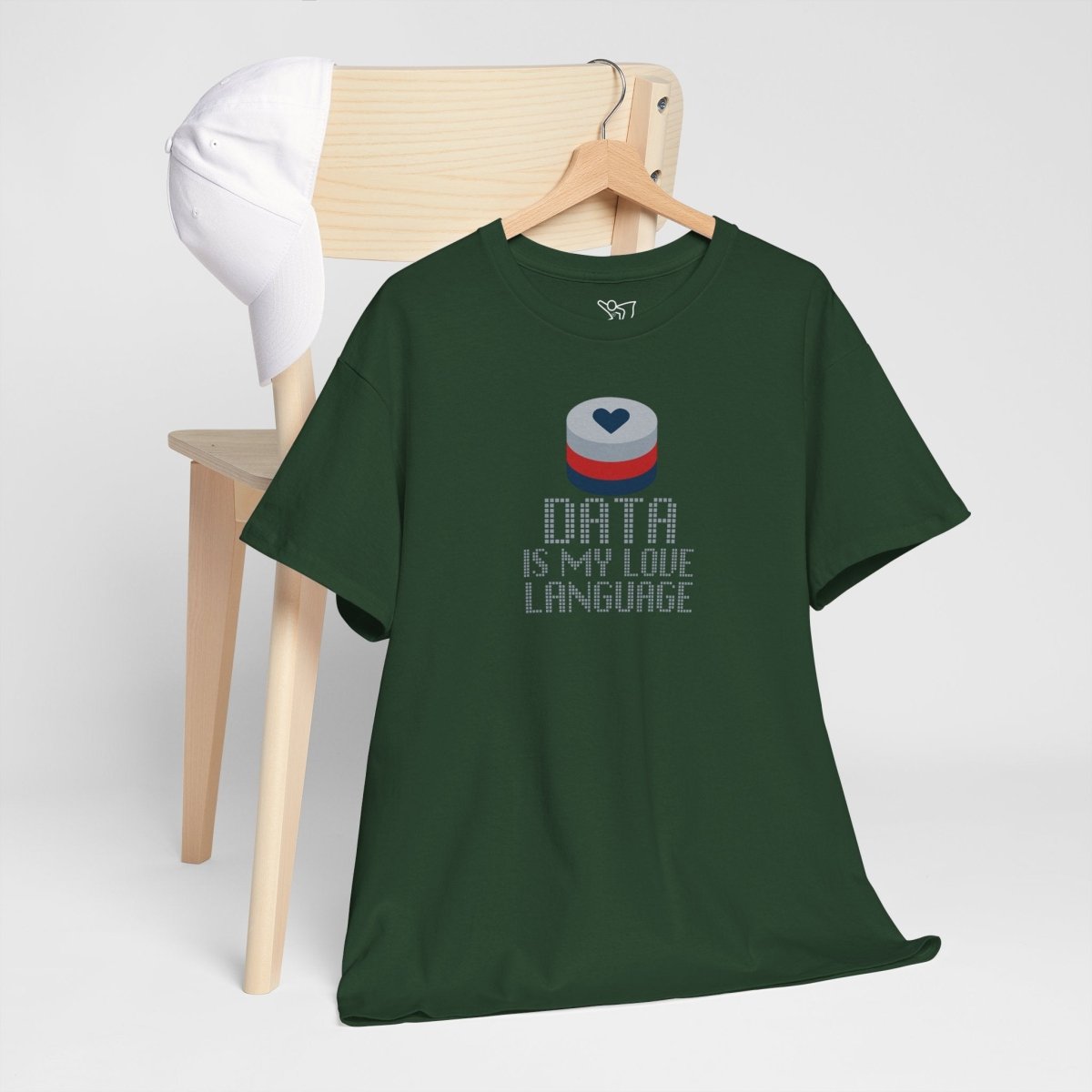"Data is My Love Language" CW - 3 Casual Unisex Cotton T-Shirt, Tech Enthusiast Gift, Cute Data Lover Apparel, Geeky Gift for Him Her - AI Tee Hero