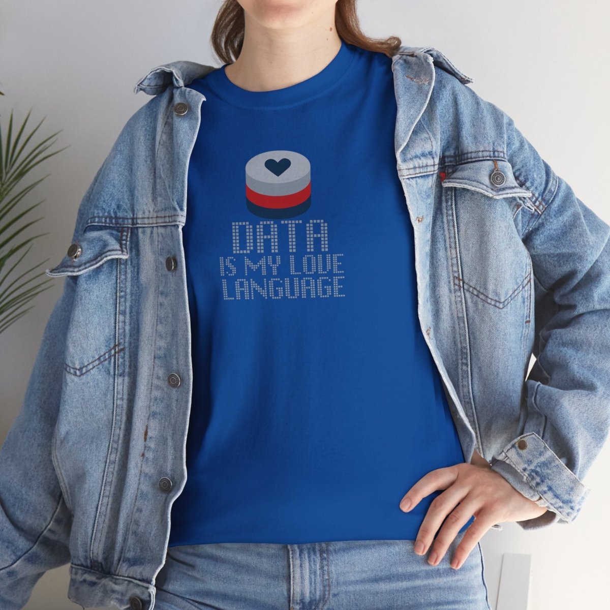 "Data is My Love Language" CW - 3 Casual Unisex Cotton T-Shirt, Tech Enthusiast Gift, Cute Data Lover Apparel, Geeky Gift for Him Her - AI Tee Hero
