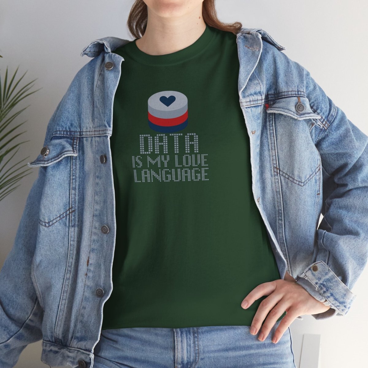 "Data is My Love Language" CW - 3 Casual Unisex Cotton T-Shirt, Tech Enthusiast Gift, Cute Data Lover Apparel, Geeky Gift for Him Her - AI Tee Hero
