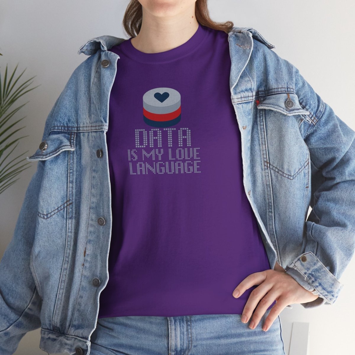 "Data is My Love Language" CW - 3 Casual Unisex Cotton T-Shirt, Tech Enthusiast Gift, Cute Data Lover Apparel, Geeky Gift for Him Her - AI Tee Hero