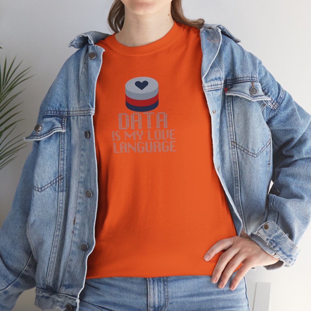 "Data is My Love Language" CW - 3 Casual Unisex Cotton T-Shirt, Tech Enthusiast Gift, Cute Data Lover Apparel, Geeky Gift for Him Her - AI Tee Hero