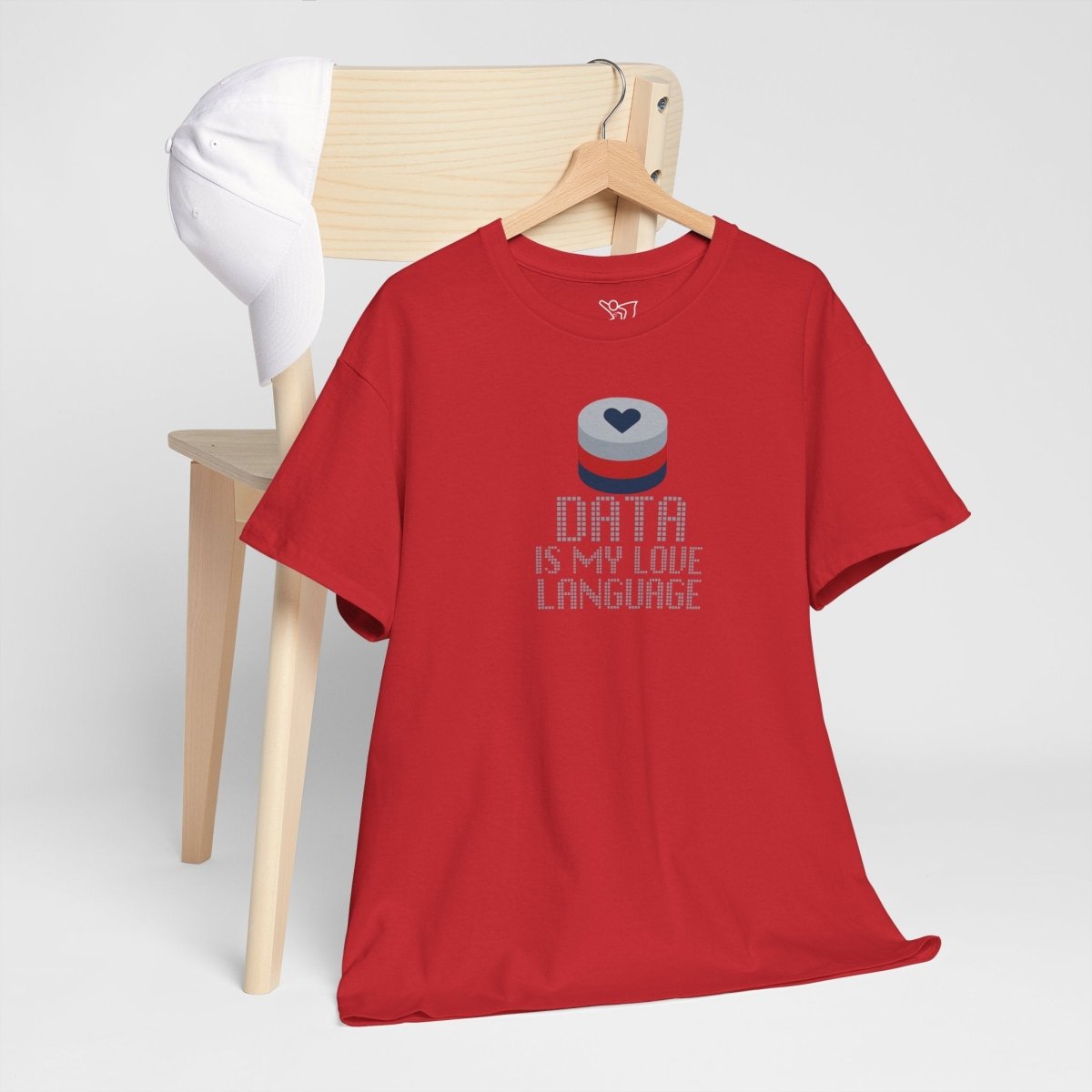 "Data is My Love Language" CW - 3 Casual Unisex Cotton T-Shirt, Tech Enthusiast Gift, Cute Data Lover Apparel, Geeky Gift for Him Her - AI Tee Hero