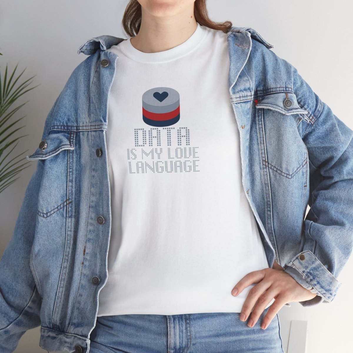 "Data is My Love Language" CW - 3 Casual Unisex Cotton T-Shirt, Tech Enthusiast Gift, Cute Data Lover Apparel, Geeky Gift for Him Her - AI Tee Hero