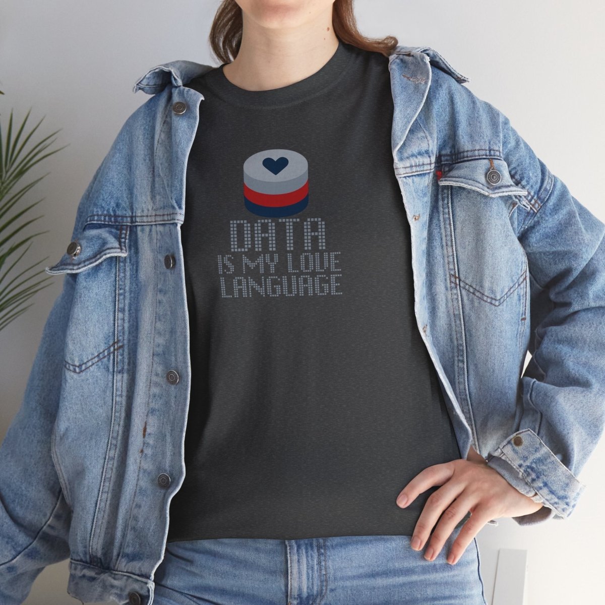 "Data is My Love Language" CW - 3 Casual Unisex Cotton T-Shirt, Tech Enthusiast Gift, Cute Data Lover Apparel, Geeky Gift for Him Her - AI Tee Hero