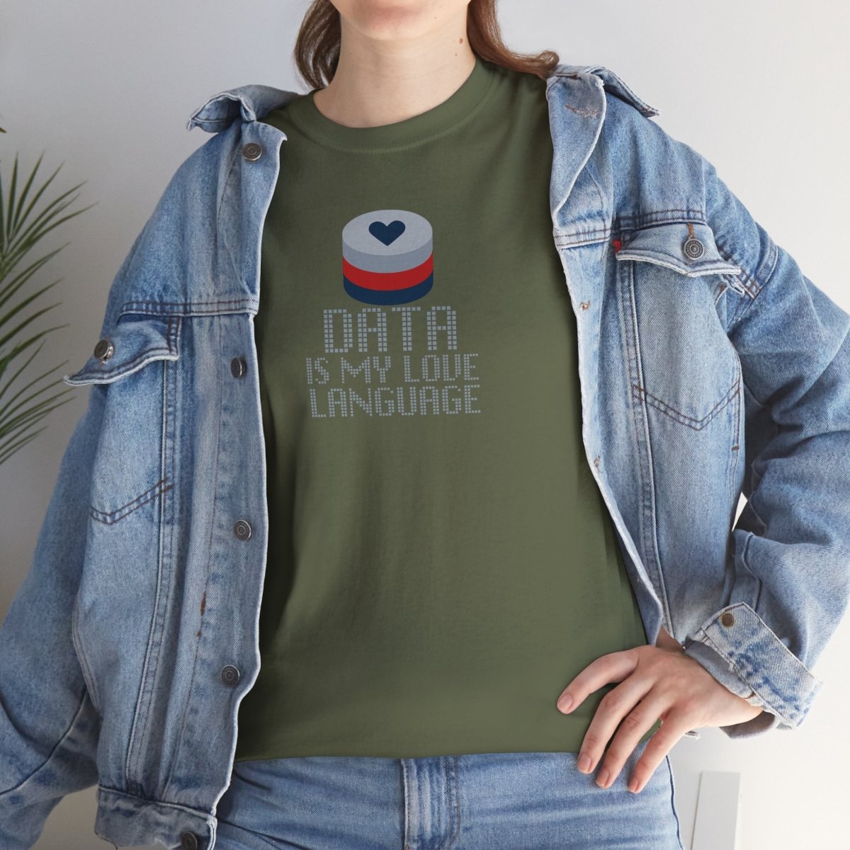 "Data is My Love Language" CW - 3 Casual Unisex Cotton T-Shirt, Tech Enthusiast Gift, Cute Data Lover Apparel, Geeky Gift for Him Her - AI Tee Hero