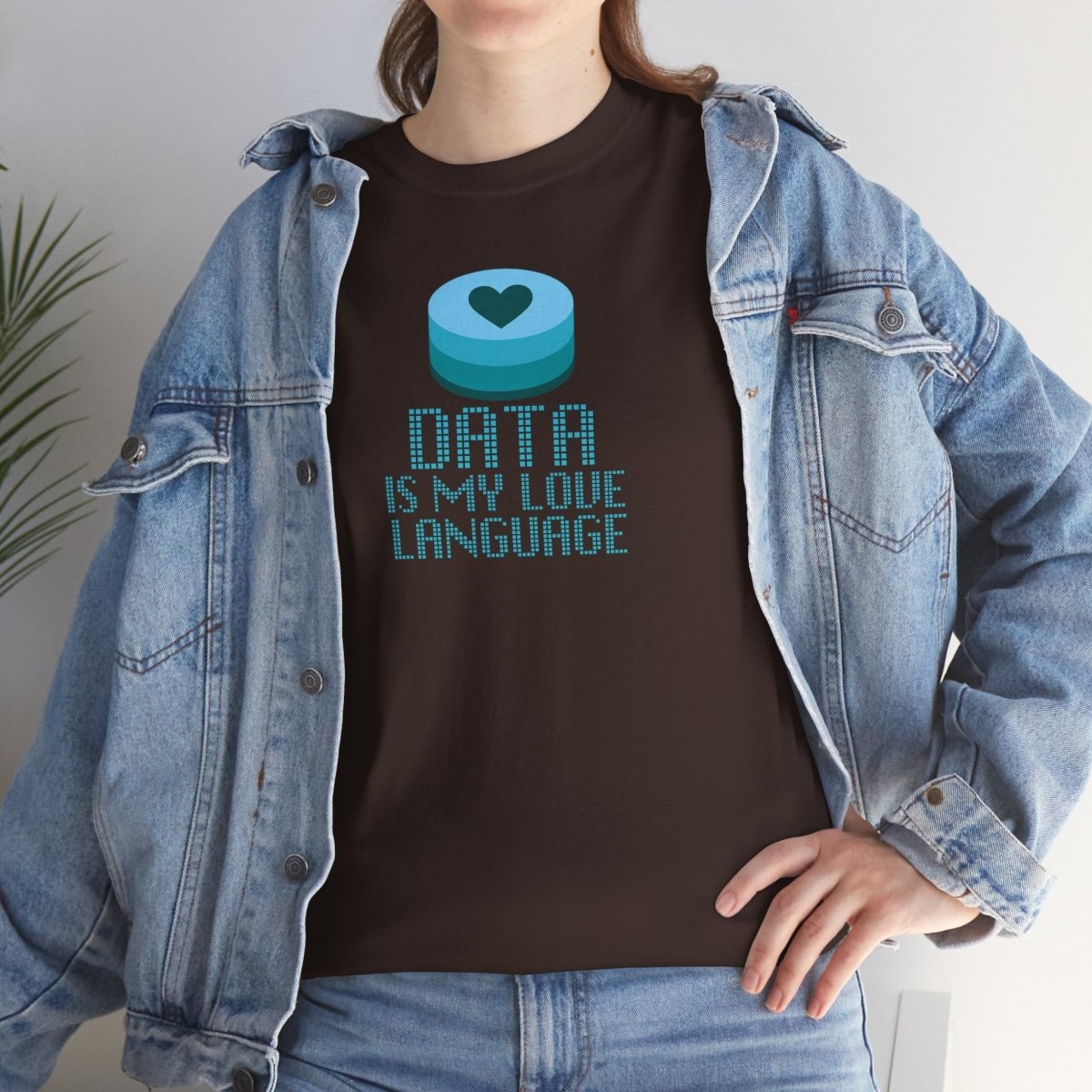 "Data is My Love Language" CW - 4 Casual Unisex Cotton T-Shirt, Tech Enthusiast Gift, Cute Data Lover Apparel, Geeky Gift for Him Her - AI Tee Hero