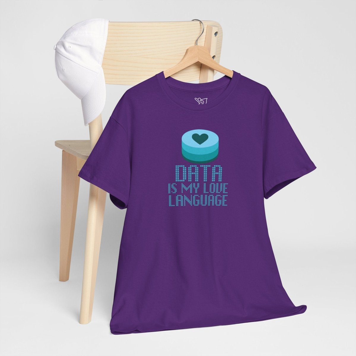 "Data is My Love Language" CW - 4 Casual Unisex Cotton T-Shirt, Tech Enthusiast Gift, Cute Data Lover Apparel, Geeky Gift for Him Her - AI Tee Hero