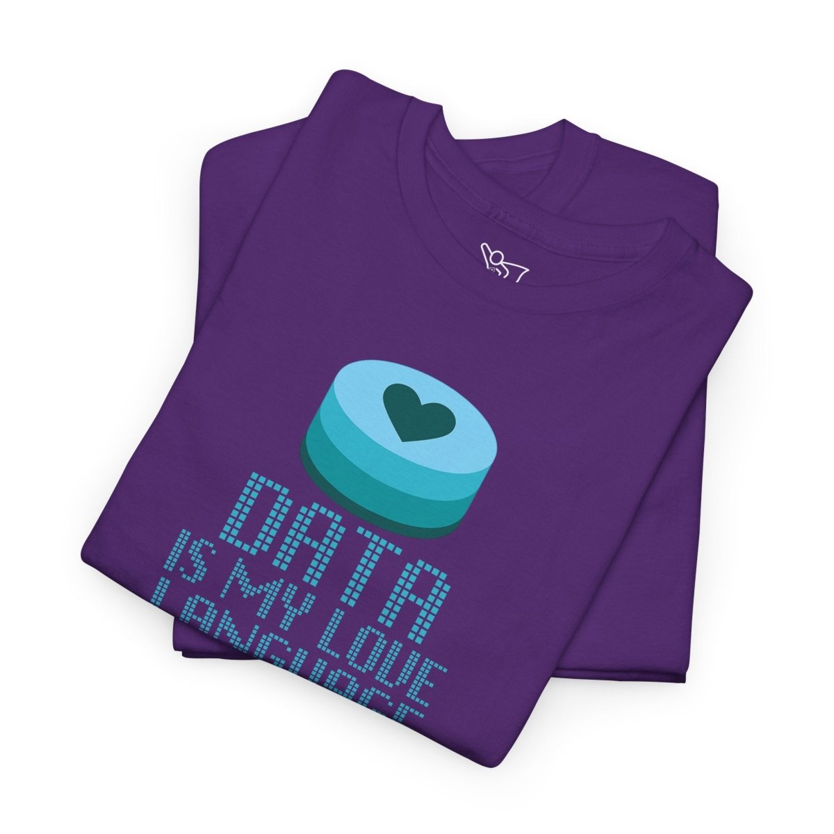 "Data is My Love Language" CW - 4 Casual Unisex Cotton T-Shirt, Tech Enthusiast Gift, Cute Data Lover Apparel, Geeky Gift for Him Her - AI Tee Hero