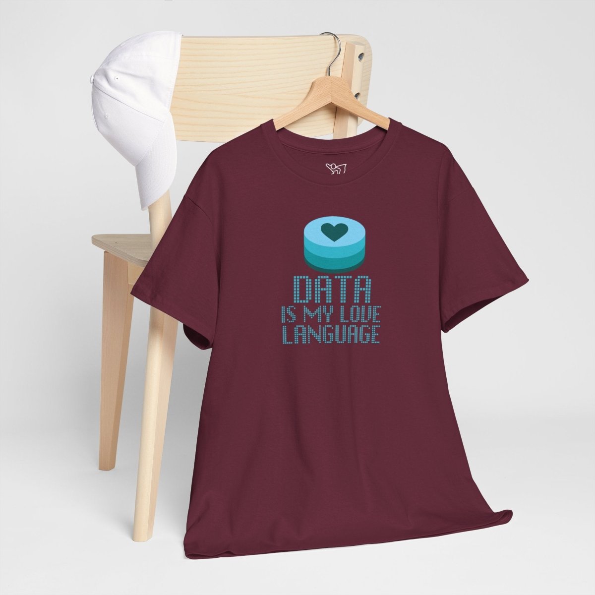 "Data is My Love Language" CW - 4 Casual Unisex Cotton T-Shirt, Tech Enthusiast Gift, Cute Data Lover Apparel, Geeky Gift for Him Her - AI Tee Hero