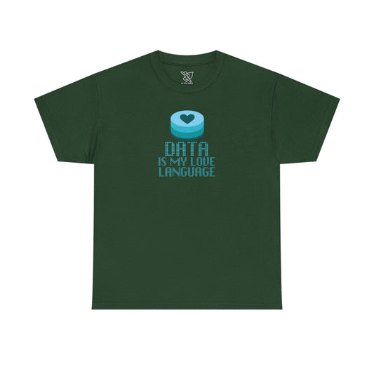 "Data is My Love Language" CW - 4 Casual Unisex Cotton T-Shirt, Tech Enthusiast Gift, Cute Data Lover Apparel, Geeky Gift for Him Her - AI Tee Hero