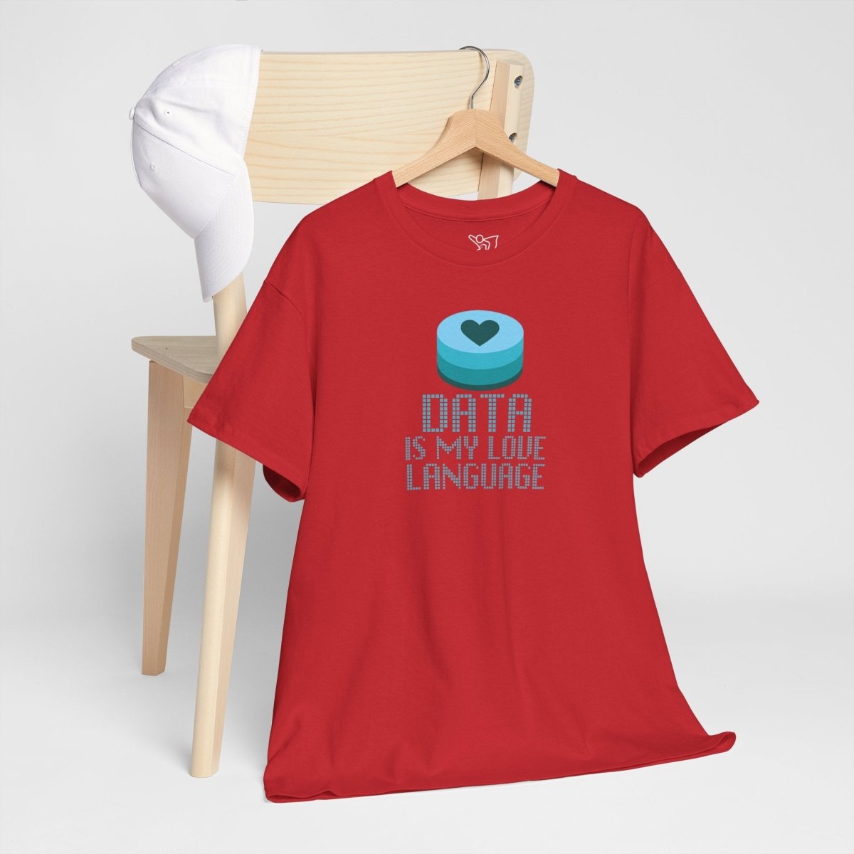 "Data is My Love Language" CW - 4 Casual Unisex Cotton T-Shirt, Tech Enthusiast Gift, Cute Data Lover Apparel, Geeky Gift for Him Her - AI Tee Hero